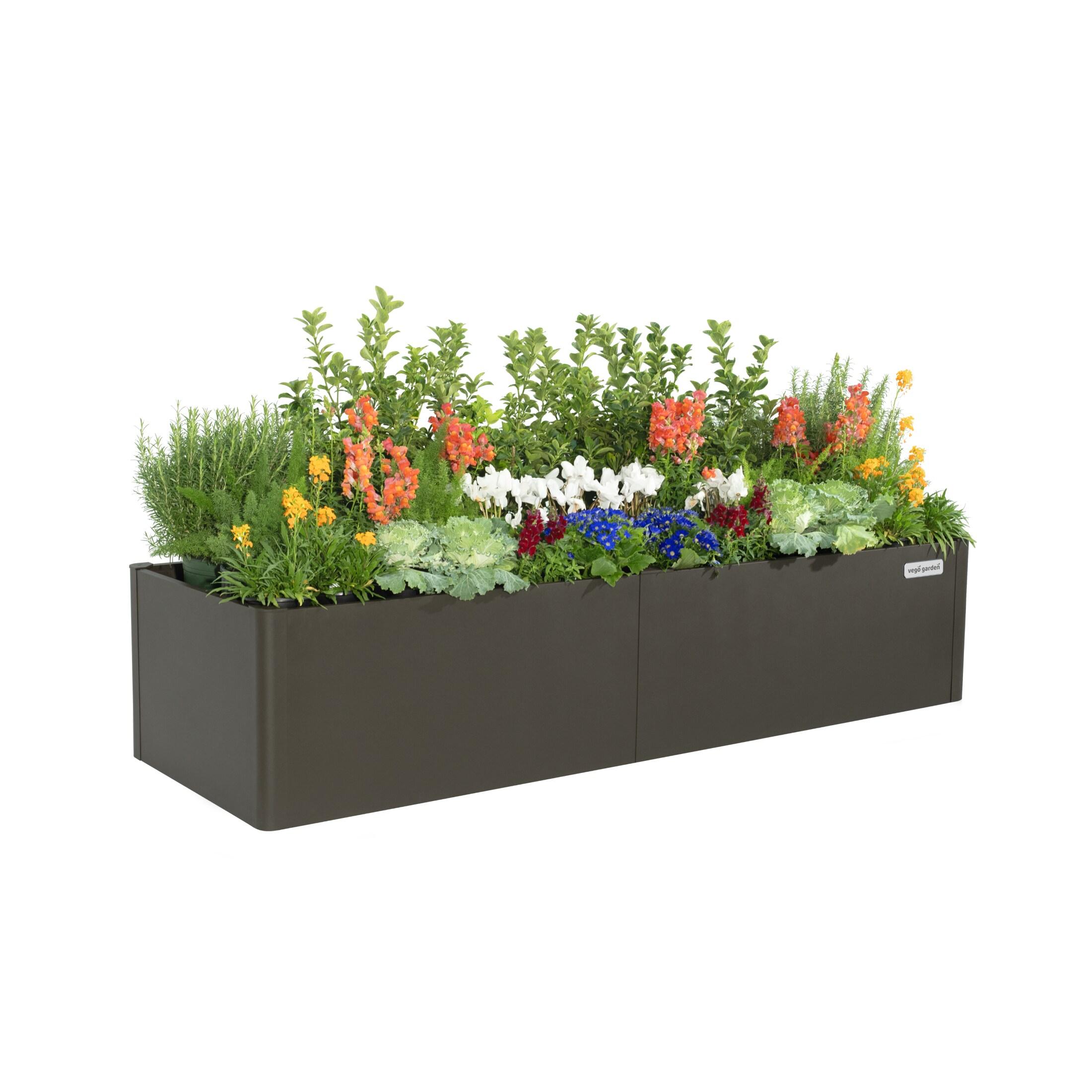 Modern 17" Tall Metal Outdoor Long Planter Box