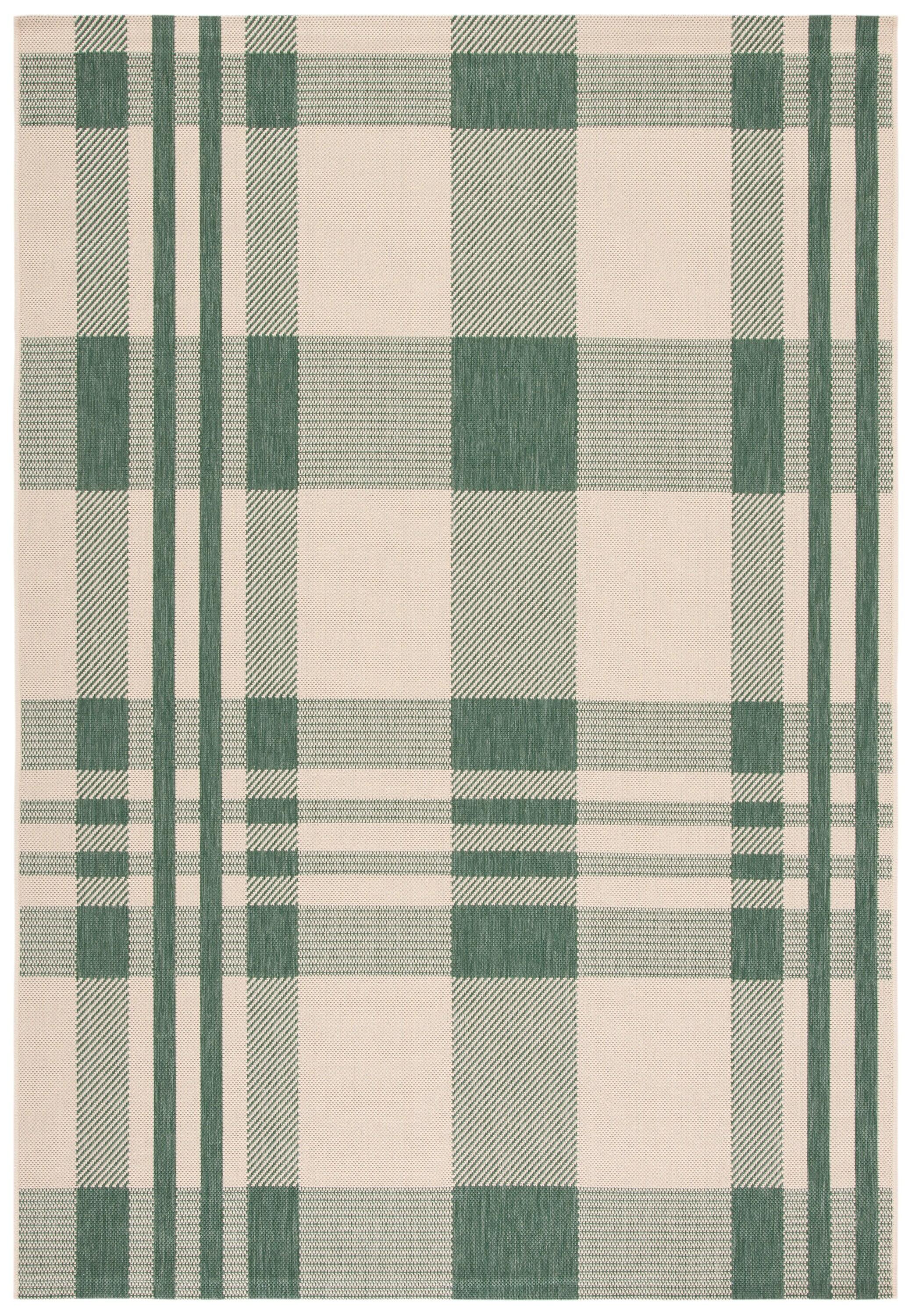 Courtyard CY6201 Power Loomed Indoor/Outdoor Area Rug - Green/Beige - 6'7"x9'6" - Safavieh.