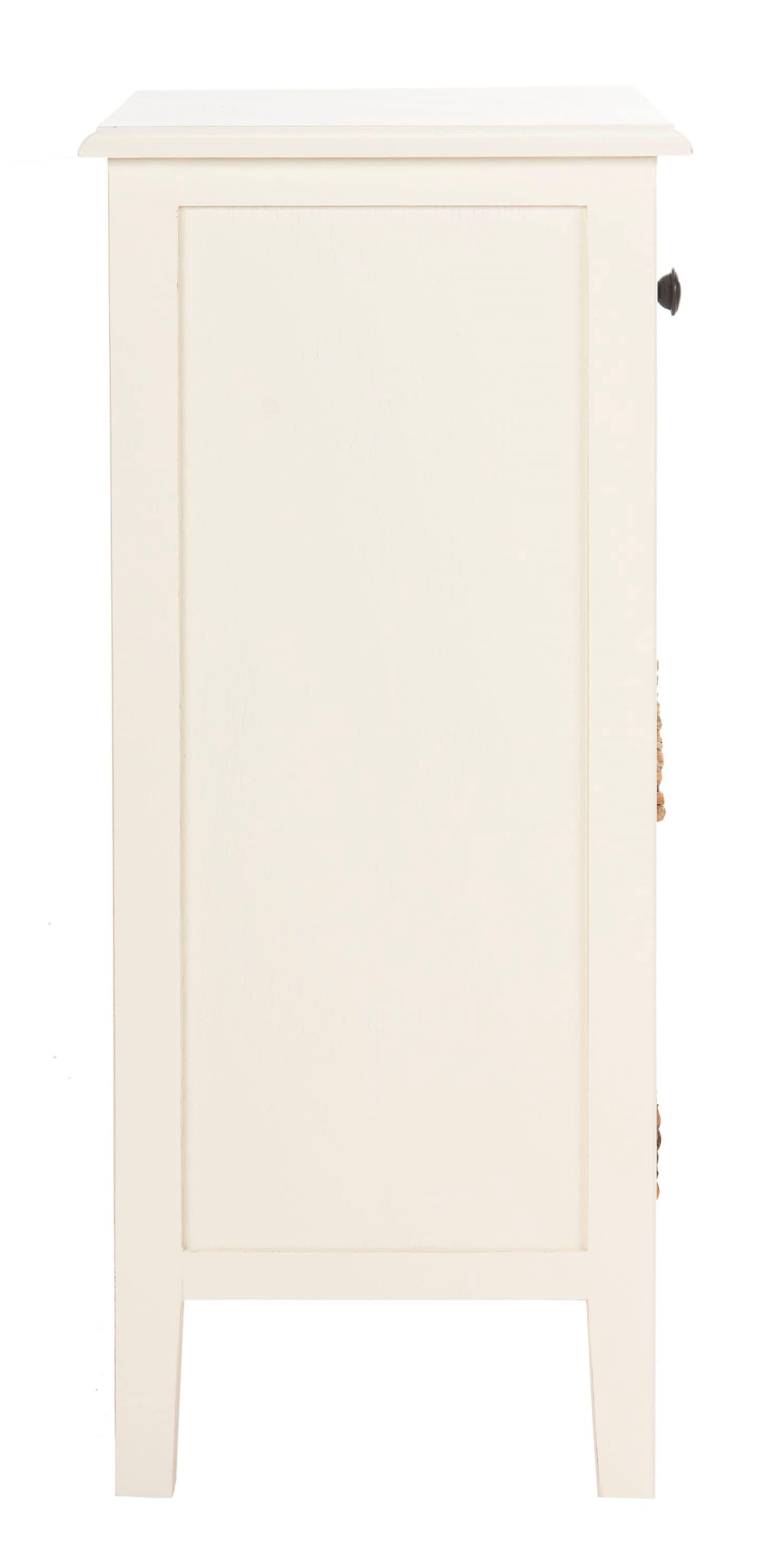 Everly Drawer Side Table - Vintage White - Safavieh.