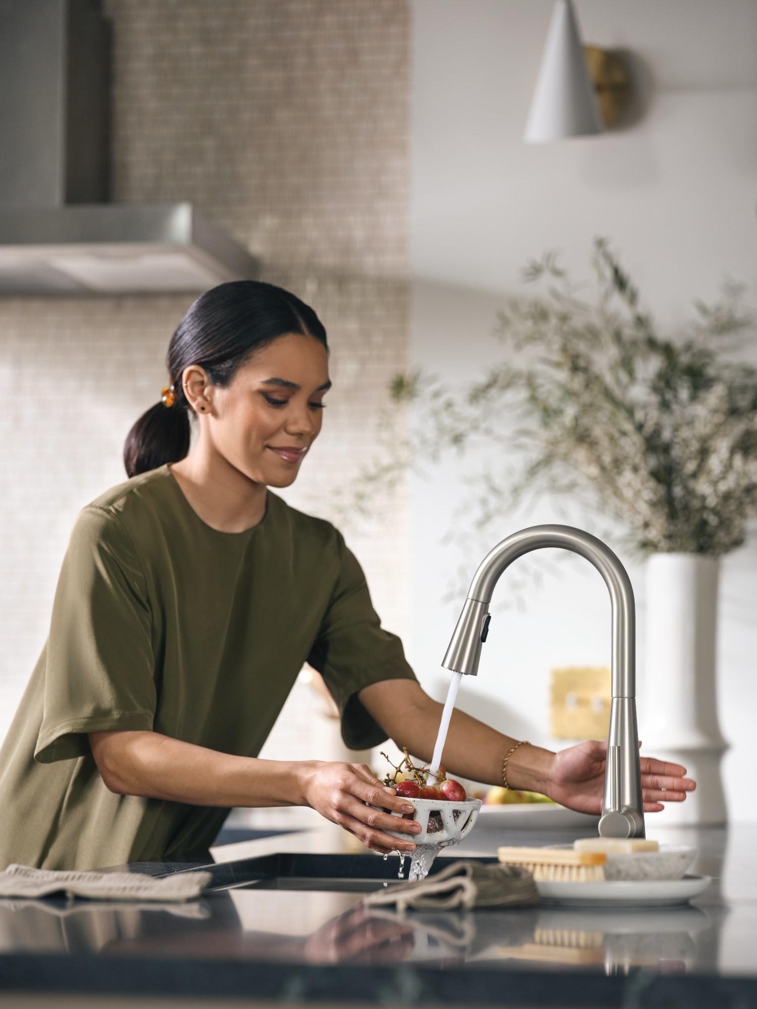 Moen Sleek MotionSense Wave Single Handle Pulldown Kitchen Faucet with Power Clean Technology