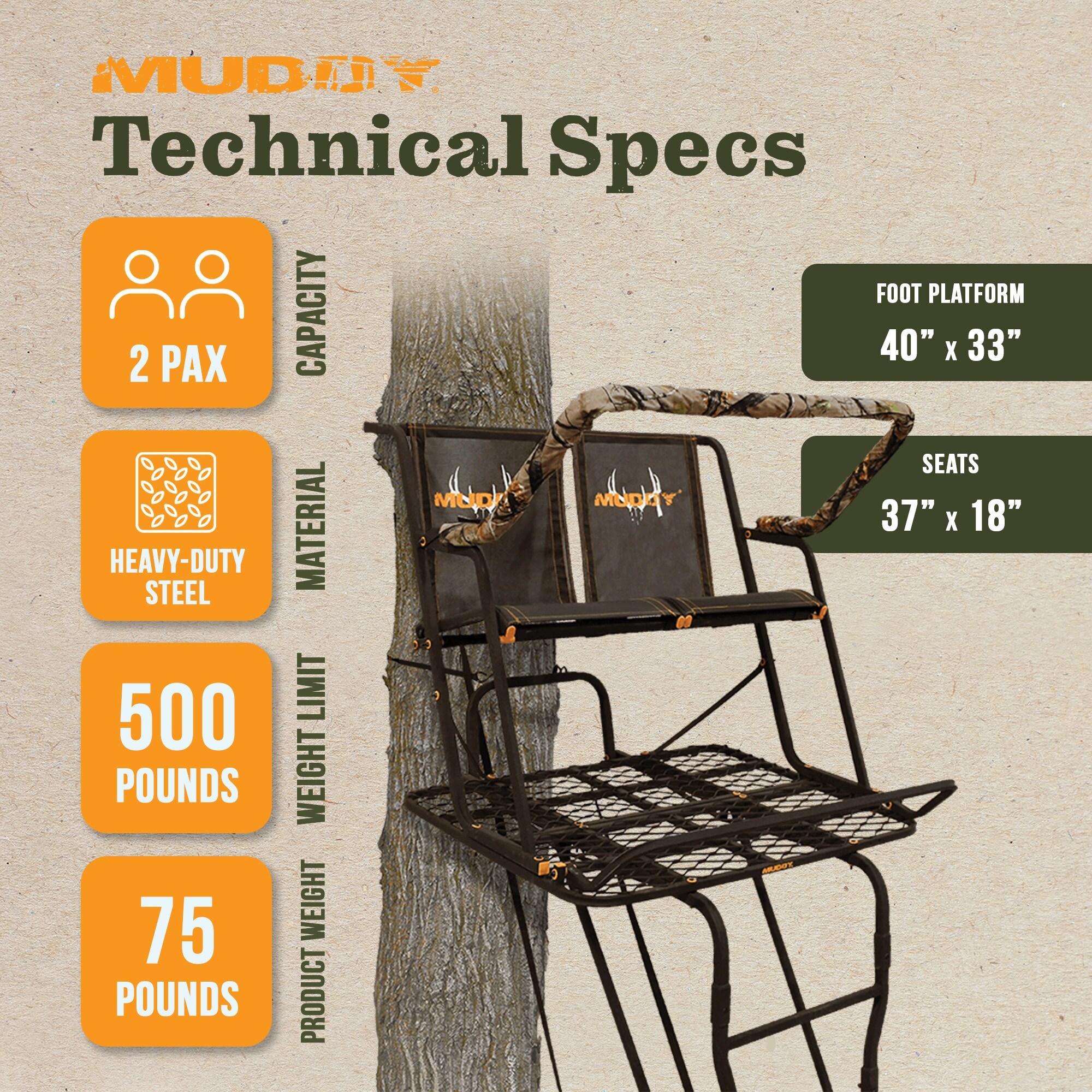 Muddy Warrior DXT 1-Man Ladder Stand, 17ft
