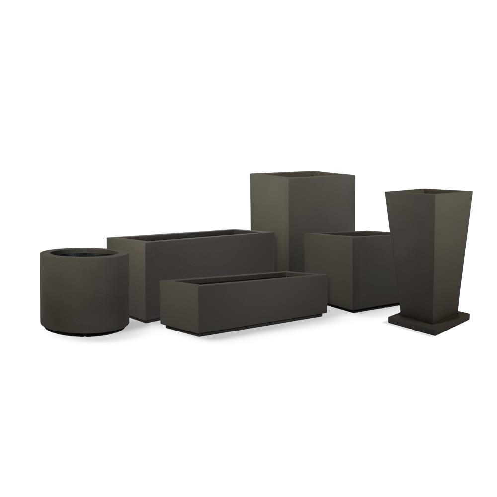 Monterray Slate Gray Square Polymer Extra Large Outdoor Planter