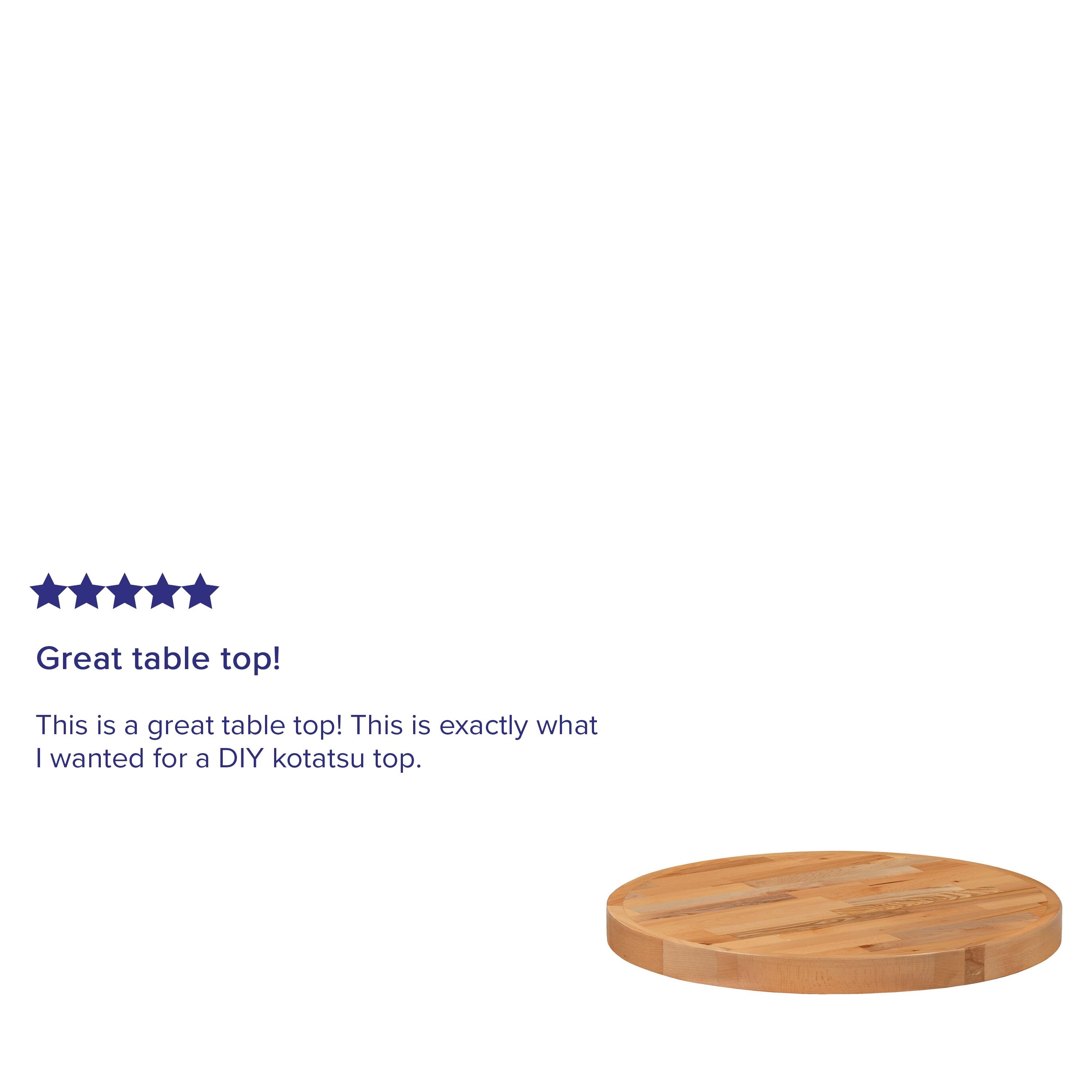 Flash Furniture Mayfair Round Butcher Block Style Table Top - Restaurant Table Top
