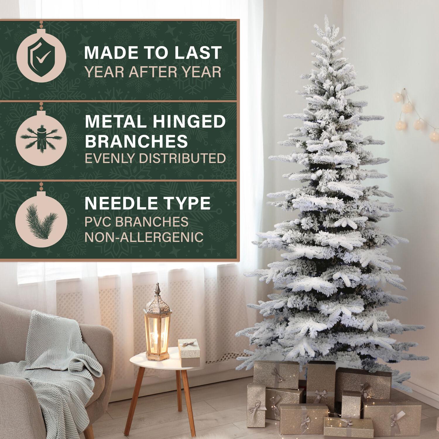 Fraser Hill Farm Fraser Hill Farm Unlit Snow Flocked Pine Valley Flocked Christmas Tree