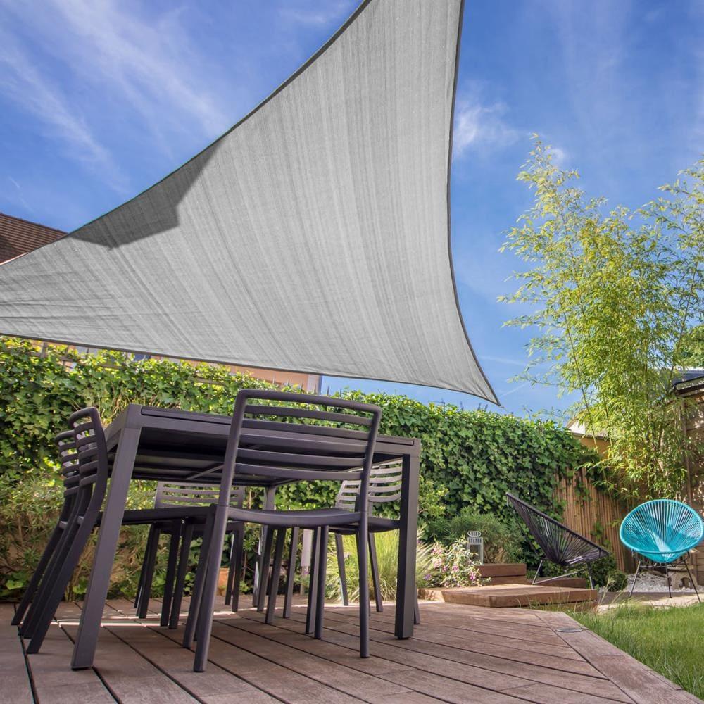 20 ft. x 20 ft. x 20 ft. Grey Triangular SunShade Sail with UV Proof Fabric