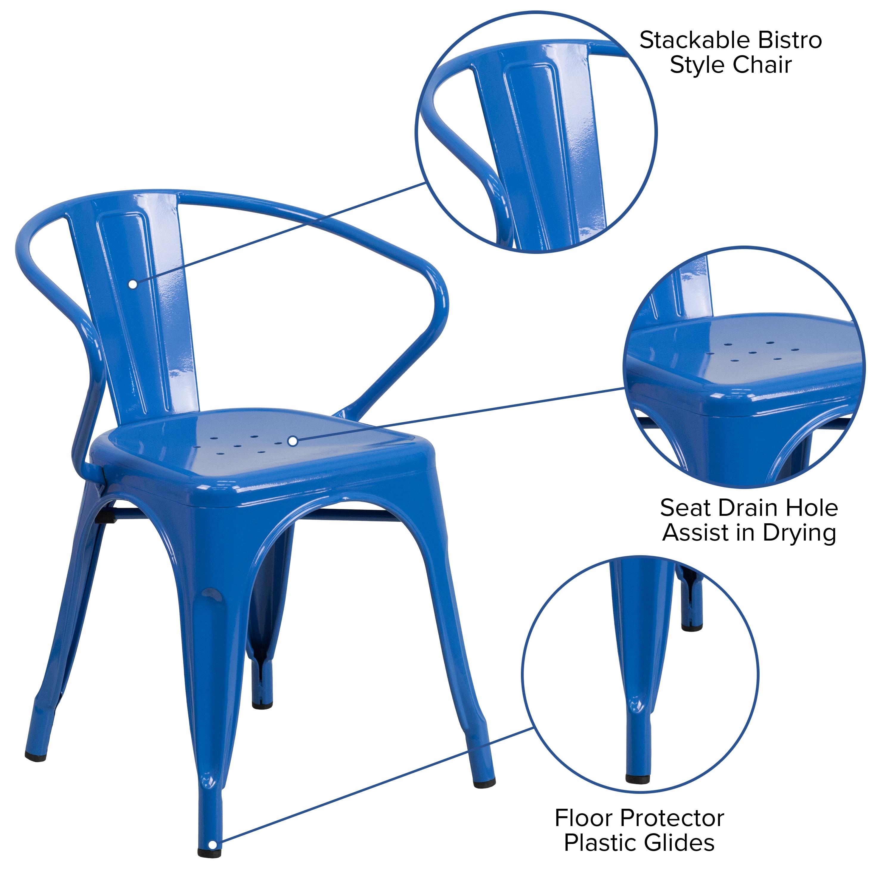 Flash Furniture Hucheson Metal Indoor-Outdoor Chair with Arms