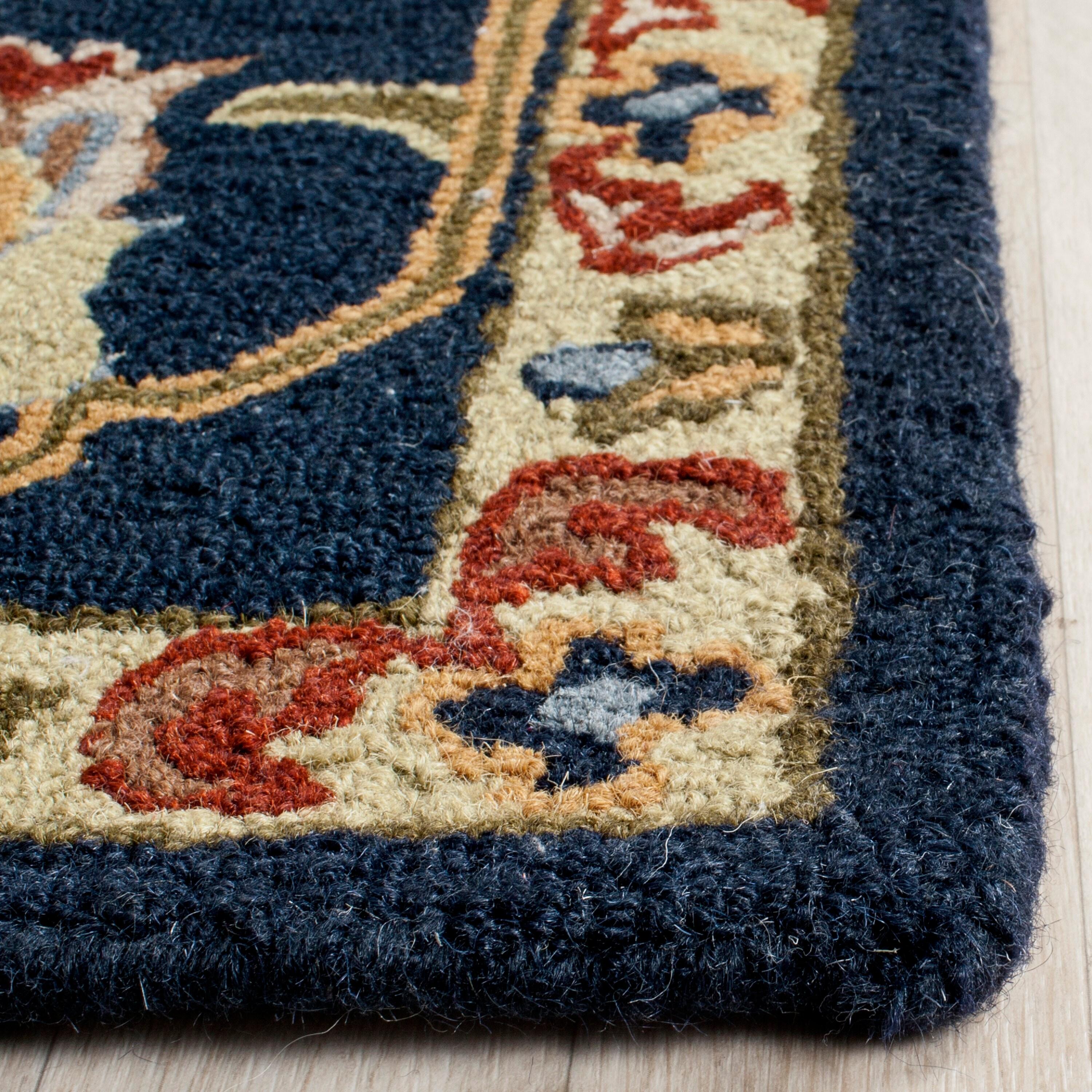 Blossom BLM219 Hand Tufted Area Rug - Navy - 8'x10' - Safavieh.