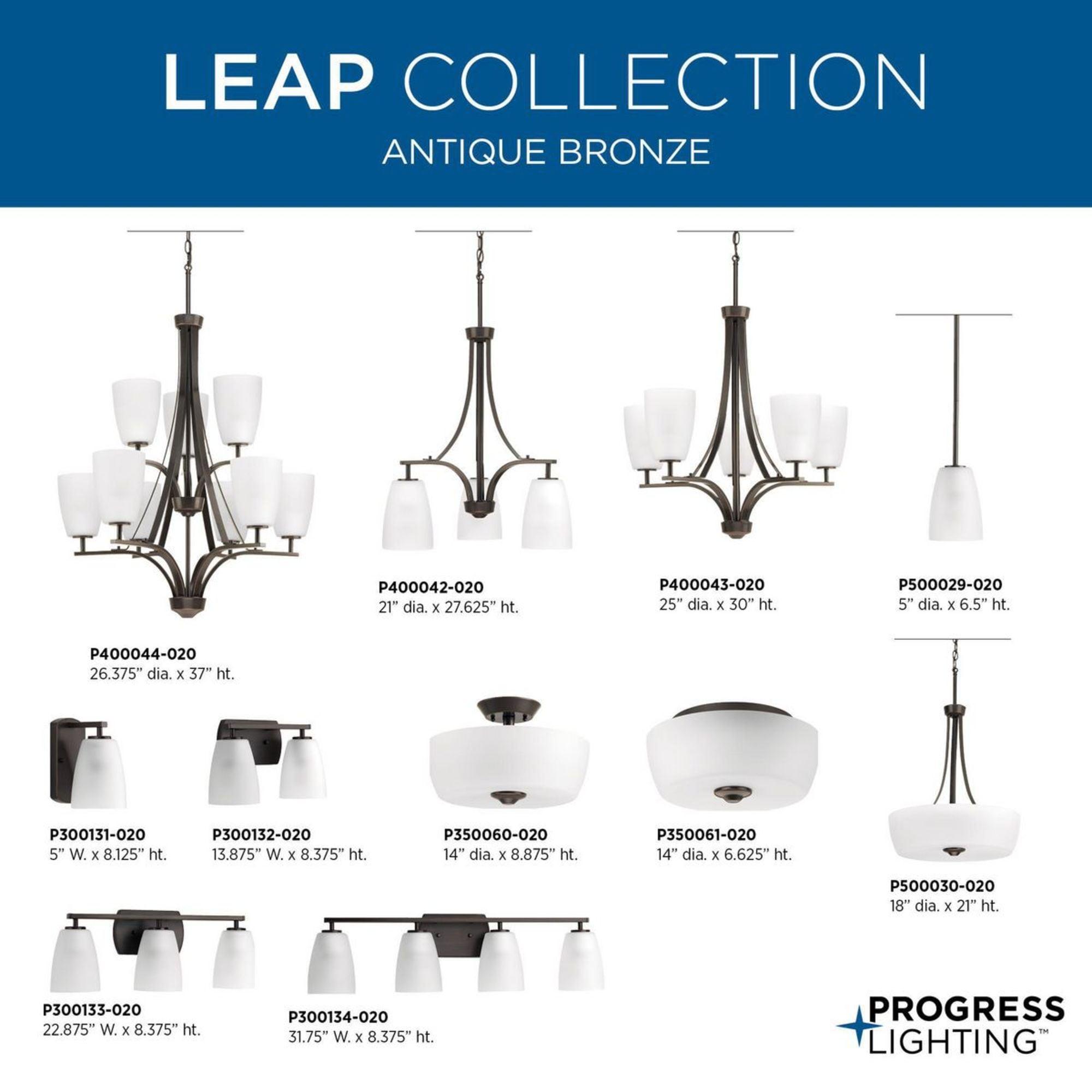 Progress Lighting Leap 9-Light Two-Tier Chandelier, Brushed Nickel, Glass Shades