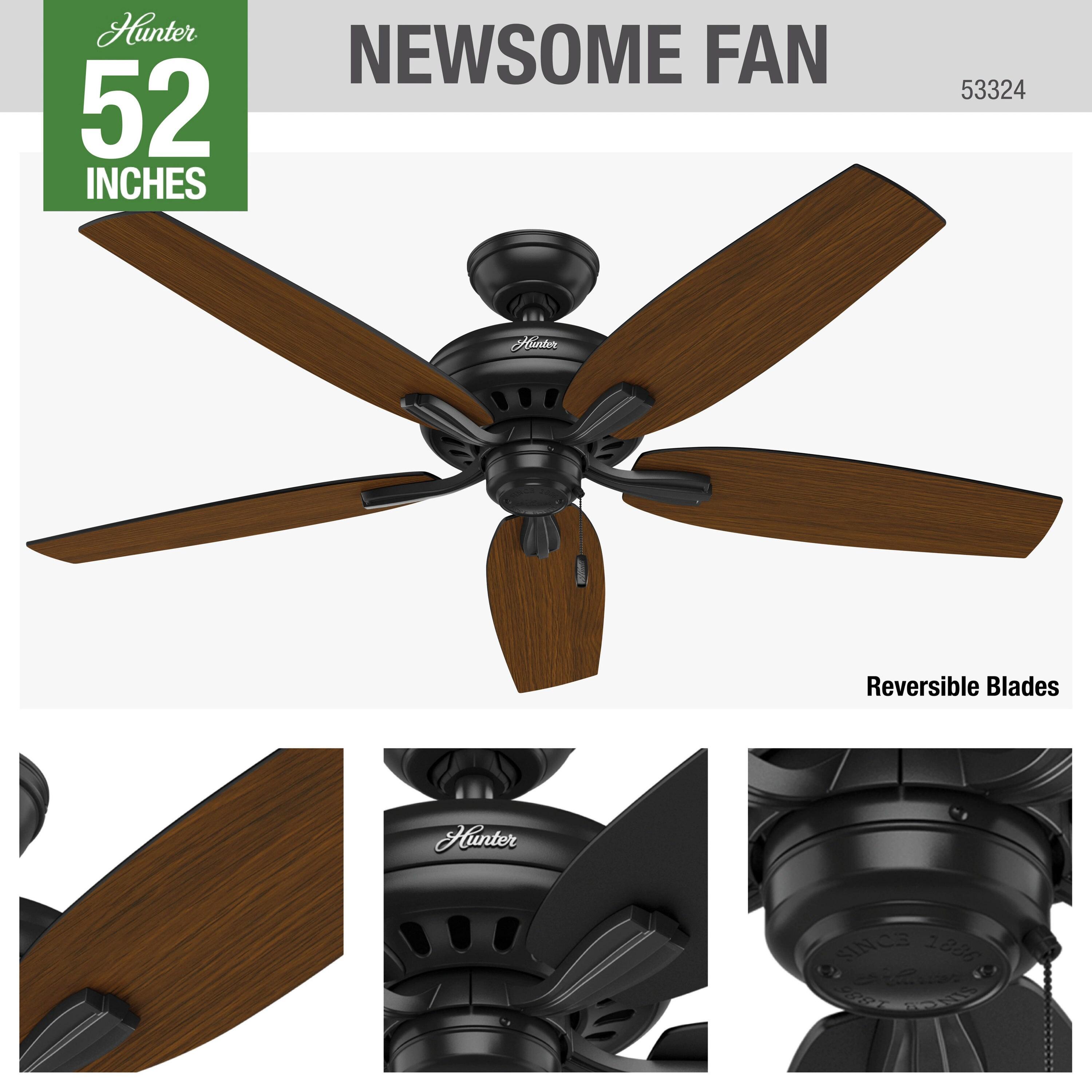 52" Newsome 5 - Blade Outdoor Standard Ceiling Fan with Pull Chain
