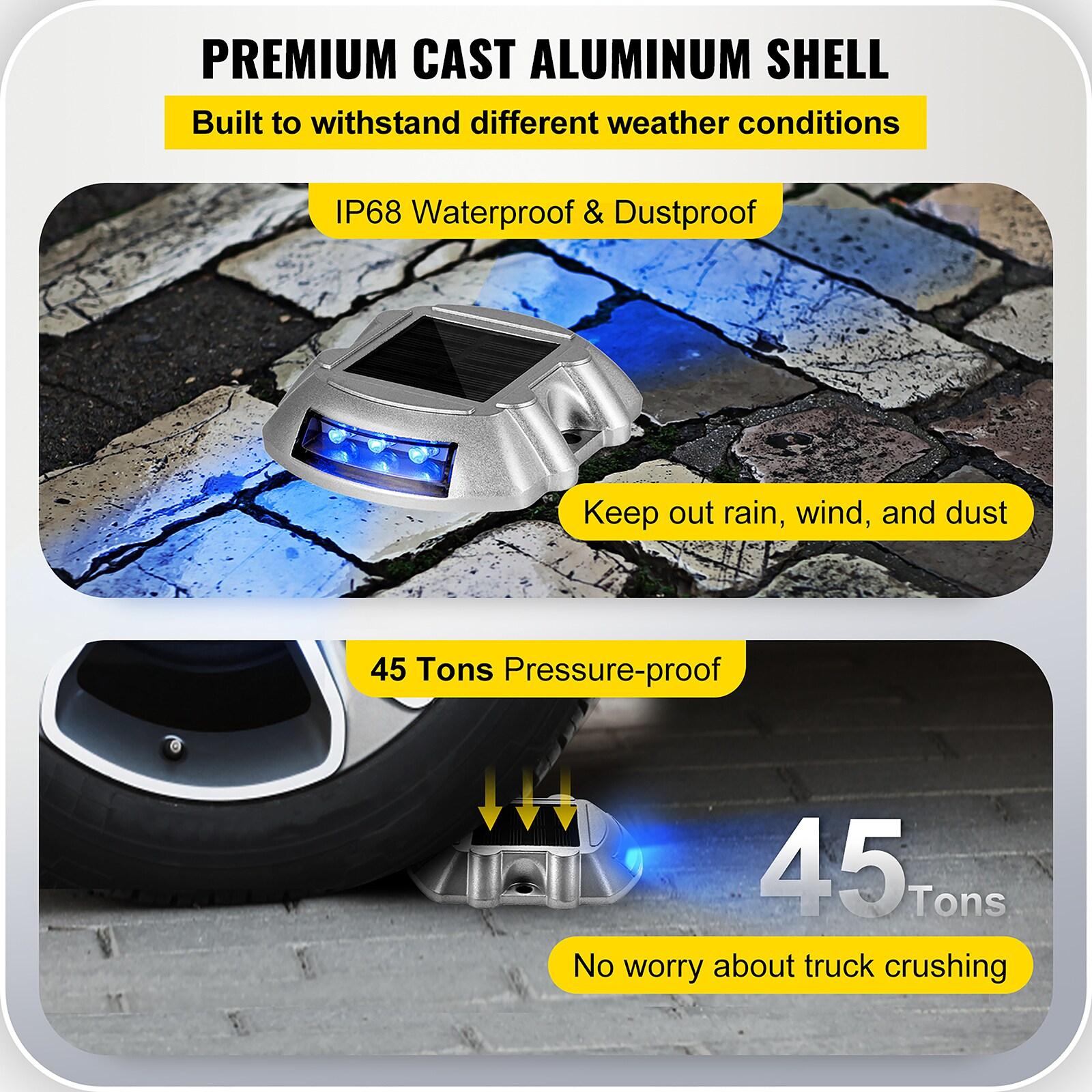 VEVOR 8 -Pack Solar Driveway Lights 1 -Lumens Die Casting Aluminum Shell Solar LED Outdoor Path Light Kit (