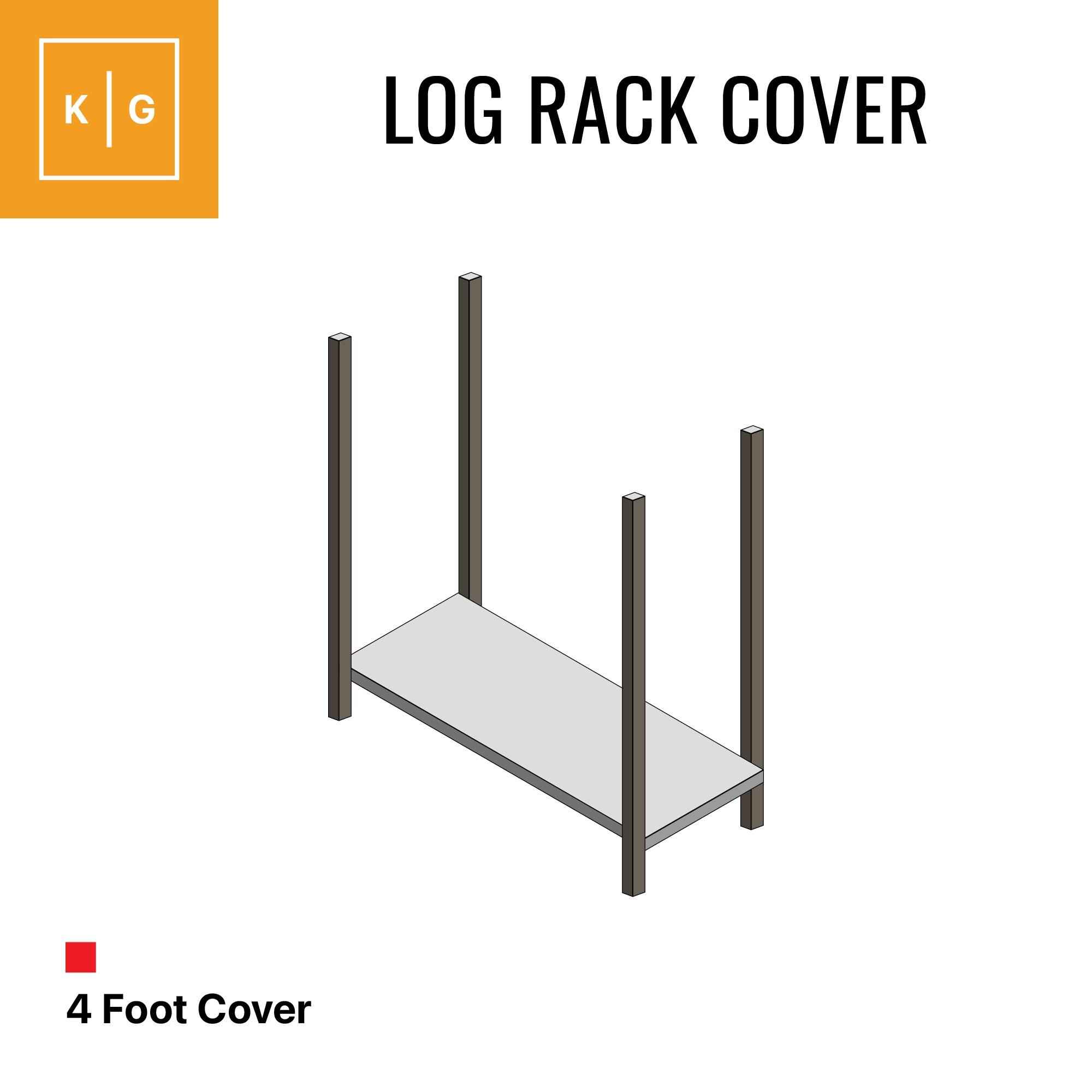 KHOMO GEAR - Heavy Duty Log Rack Cover - 4 Feet - Titan Series - Grey