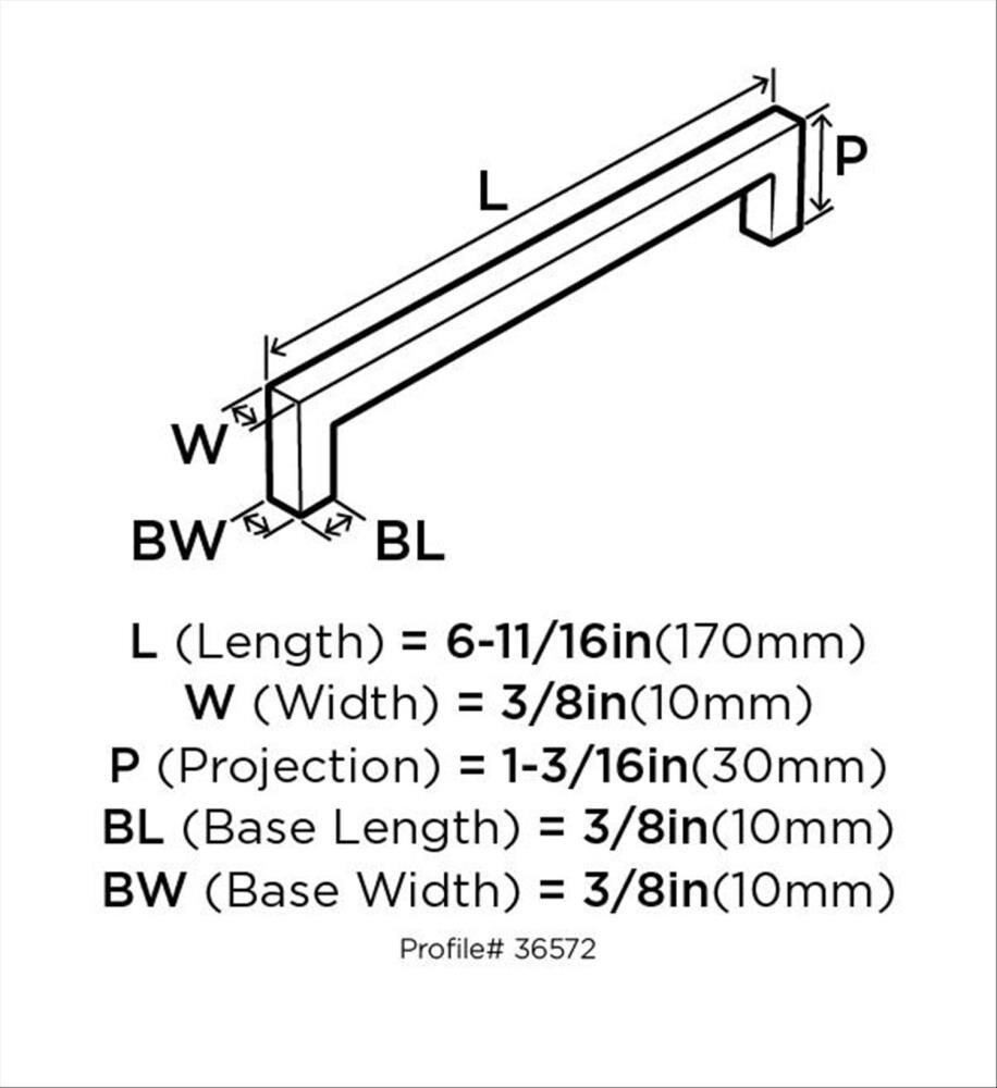 Amerock Monument 6-5/16 inch (160mm) Center-to-Center Polished Chrome Cabinet Pull