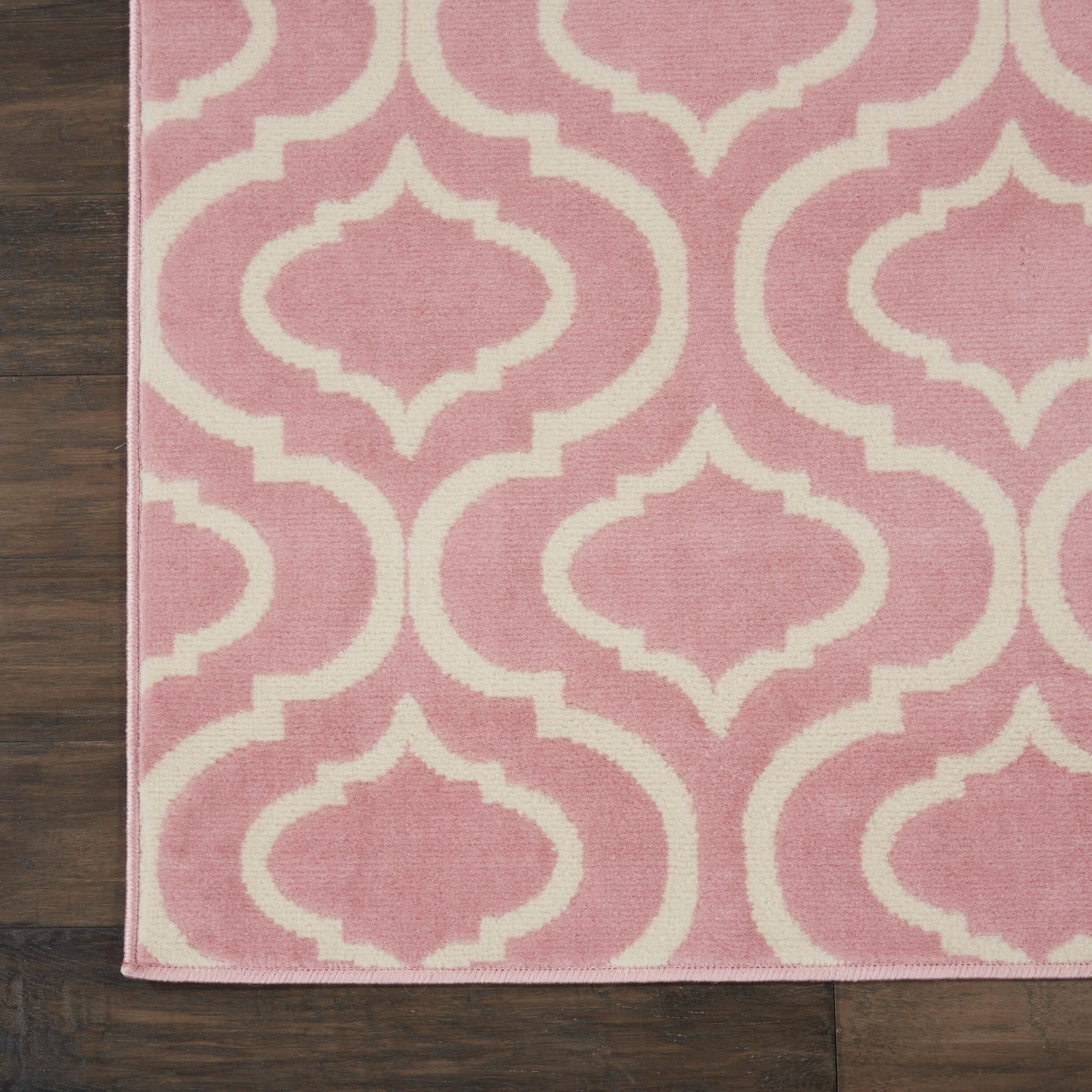 Nourison Jubilant Modern Moroccan Pink 7' x 10' Area Rug, (7' x 10')