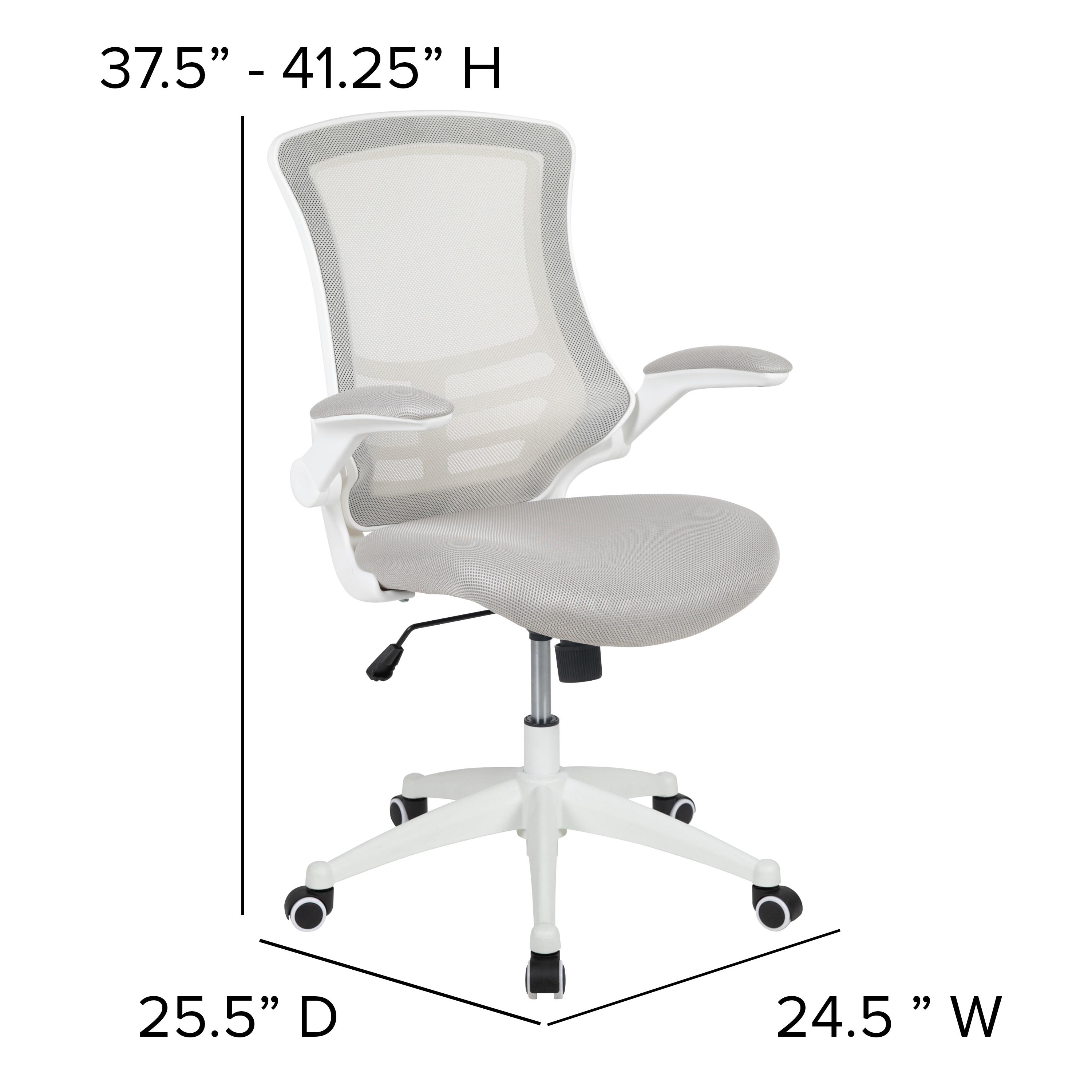 Jayetta Mid-Back Mesh Swivel Ergonomic Office Chair with Flip-Up Arms by Flash Furniture
