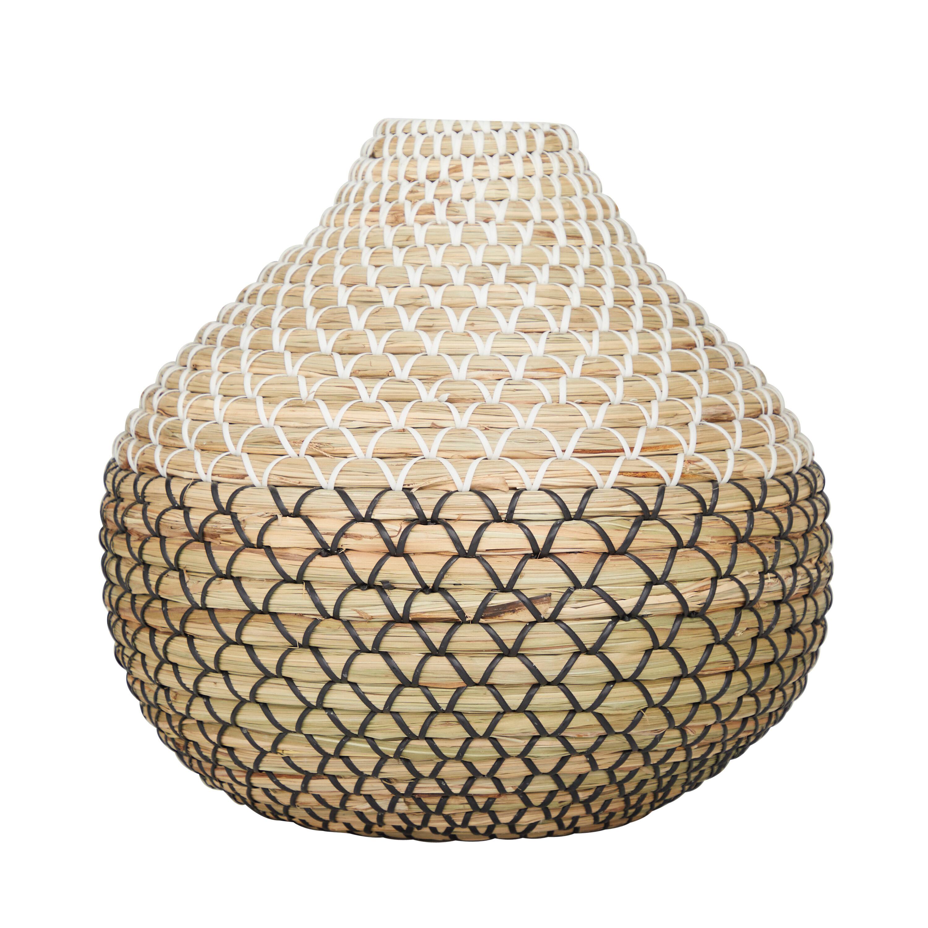 DecMode 13" Handmade Woven Brown Seagrass Vase