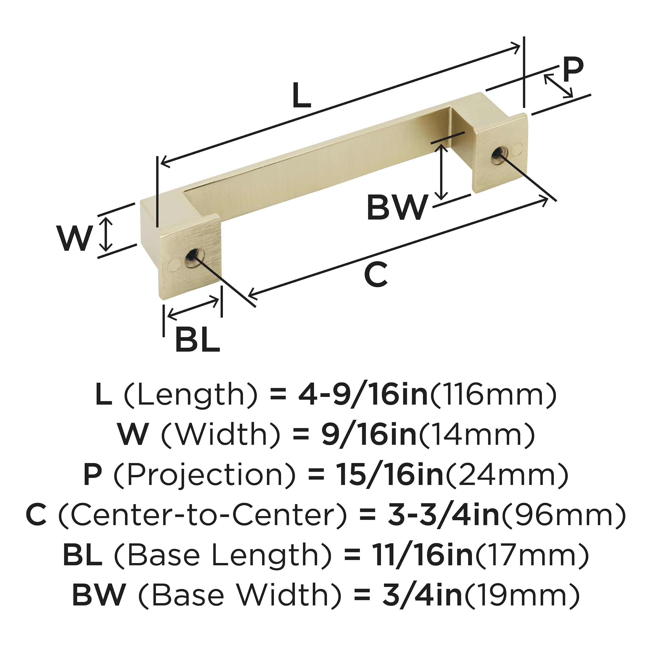 Amerock Appoint 3-3/4 inch (96mm) Center-to-Center Golden Champagne Cabinet Pull