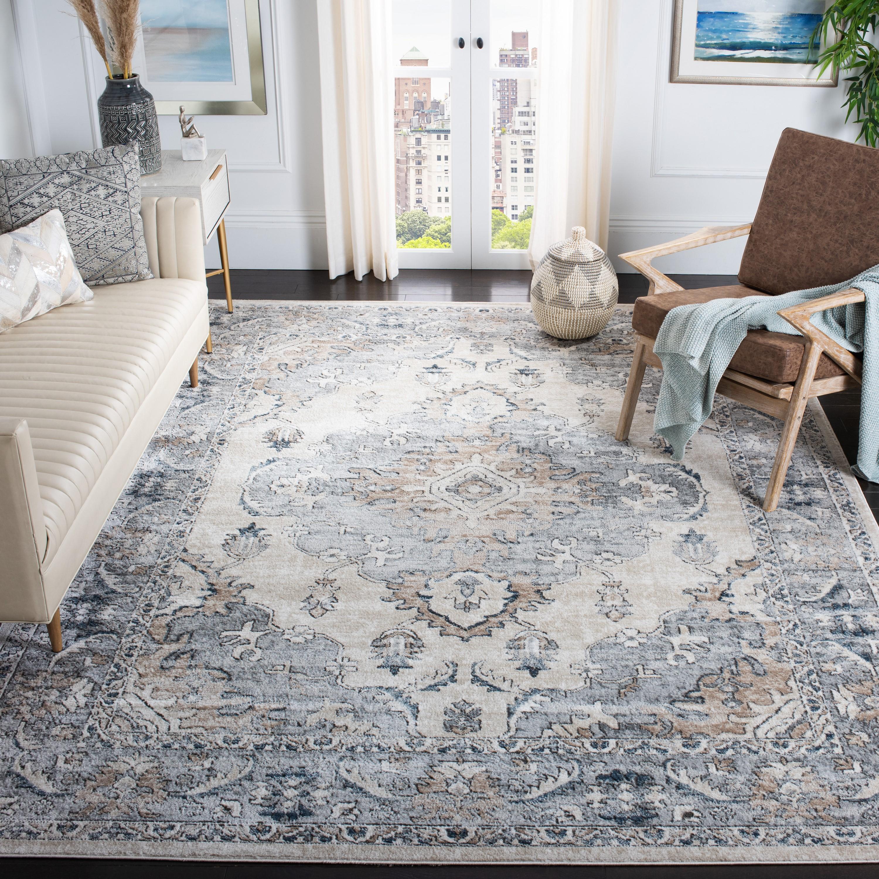 Oregon ORE898 Power Loomed Indoor Area Rug - 8'x10' - Beige/Grey - Safavieh