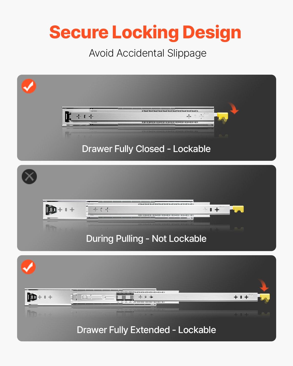 VEVOR Full Extension Soft Close Side Mount Metal Drawer Slide (Set of 2)