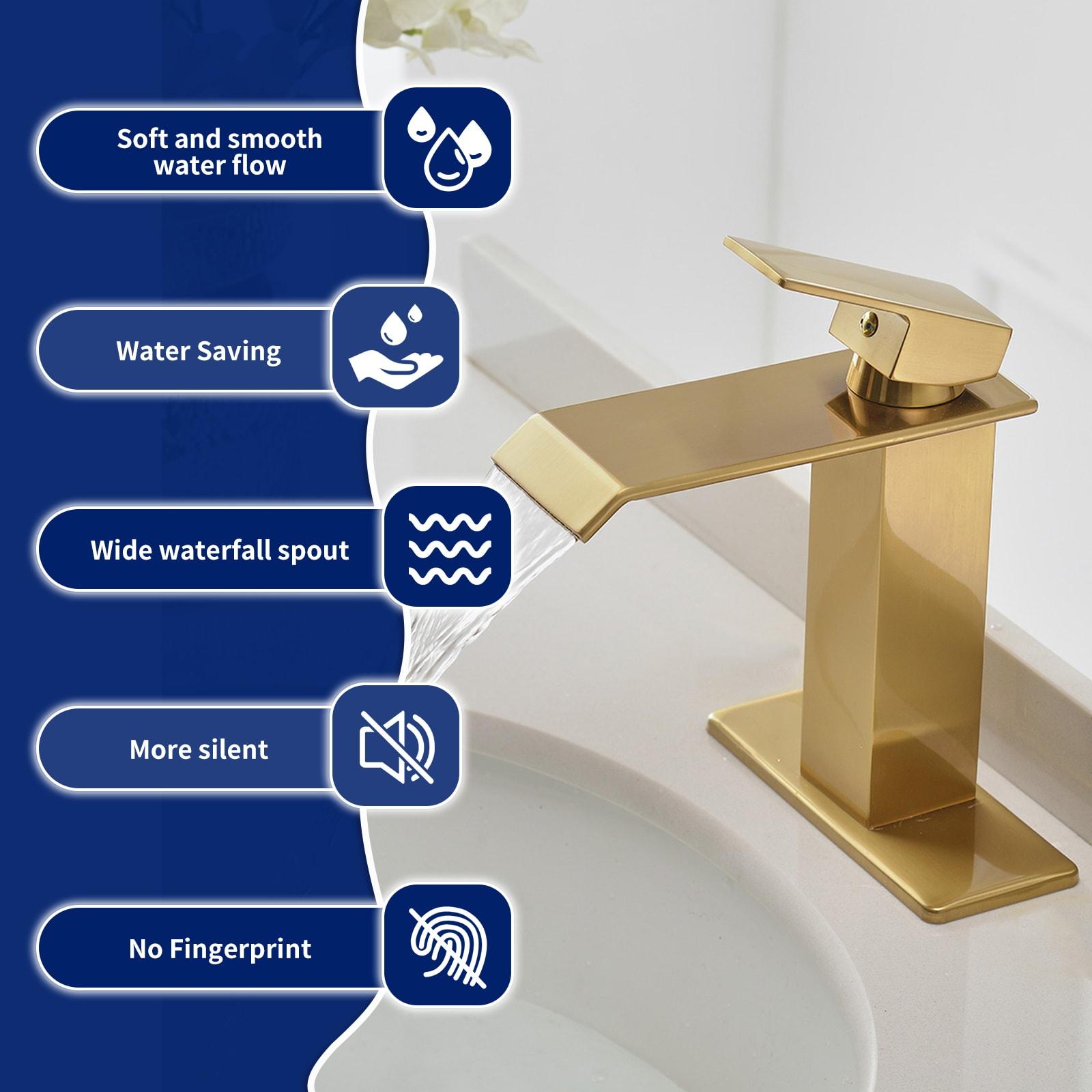 VIBRANTBATH Single-Hole Single-handle Bathroom Faucet with Drain Assembly YZJ9004-G-2