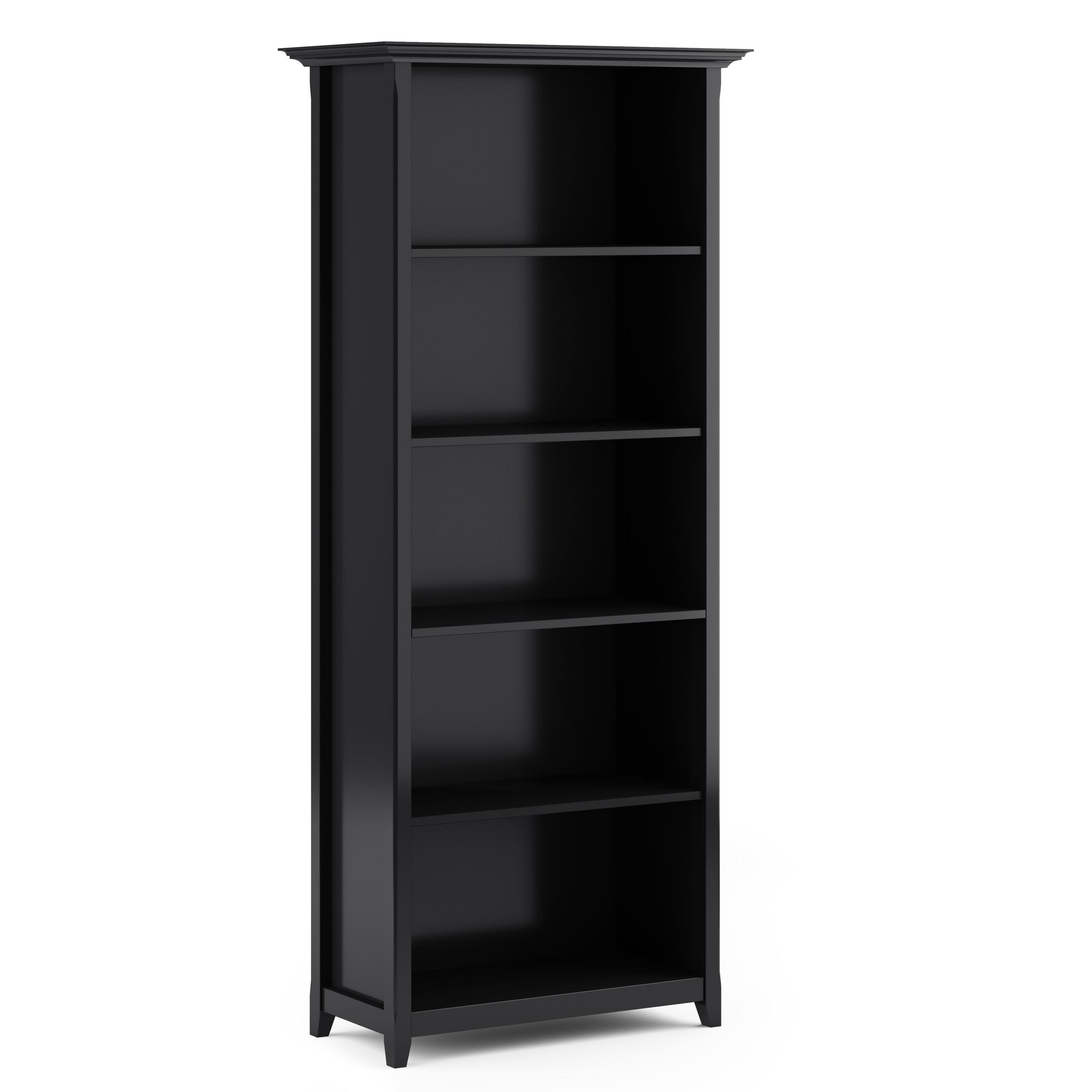 Simpli Home Amherst 30"W Solid Wood 5 Shelf Bookcase with Adjustable Shelves & Reviews | Wayfair