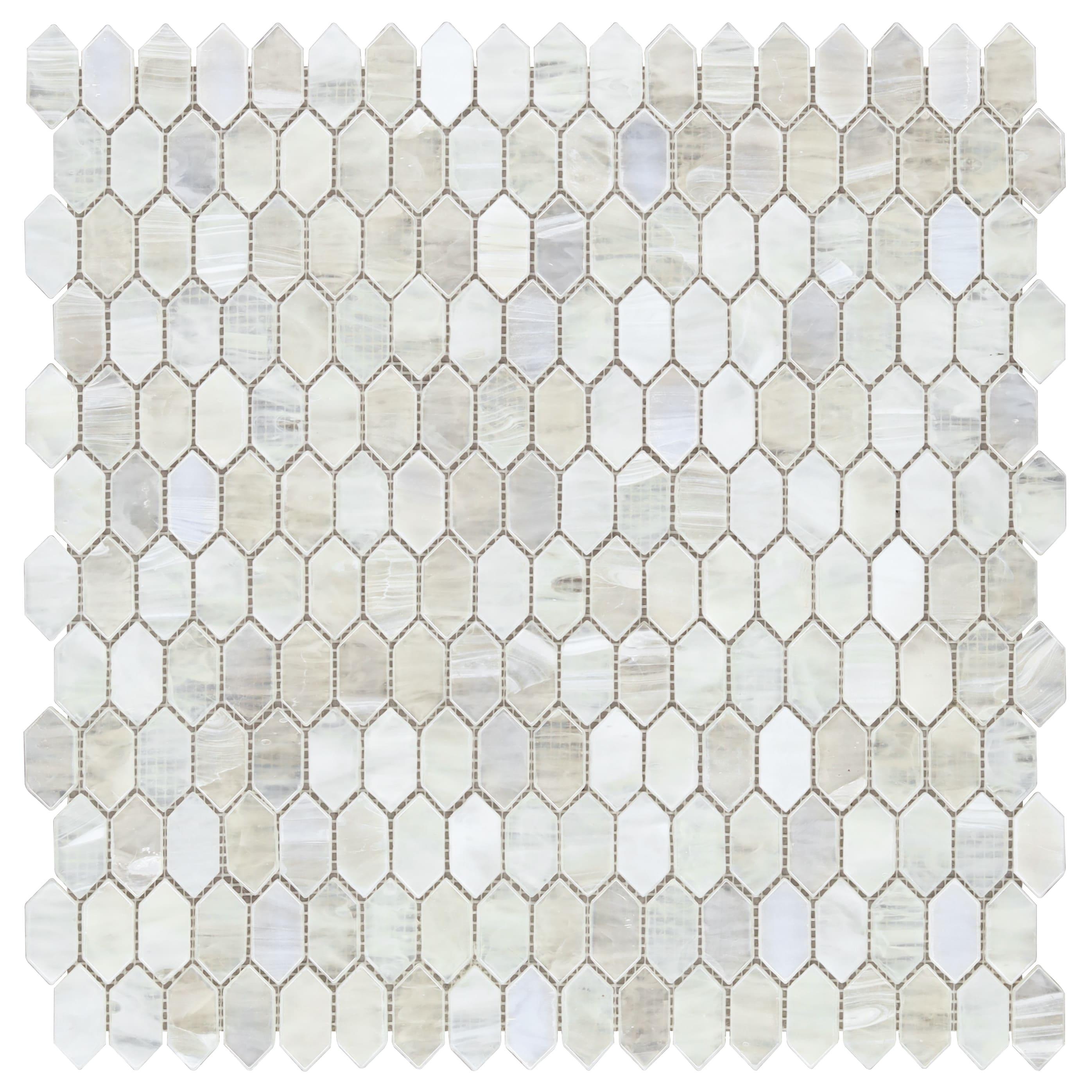 Whisper 11.61" x 11.73" Polished Mini Picket Glass Mosaic Wall Tile (0.94 Sq. Ft. / each)