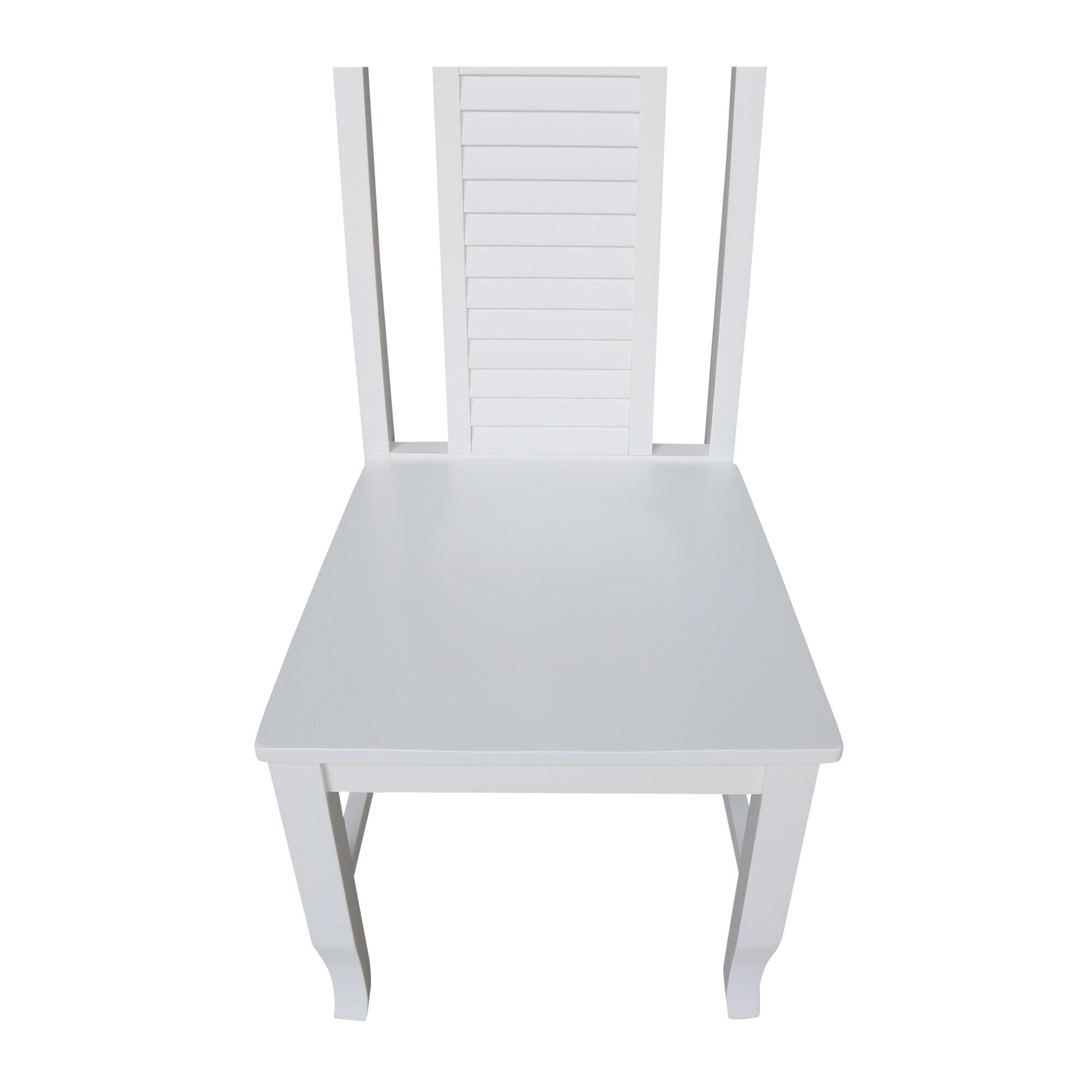 Seaside Solid Wood Chairs in White - Set of 2