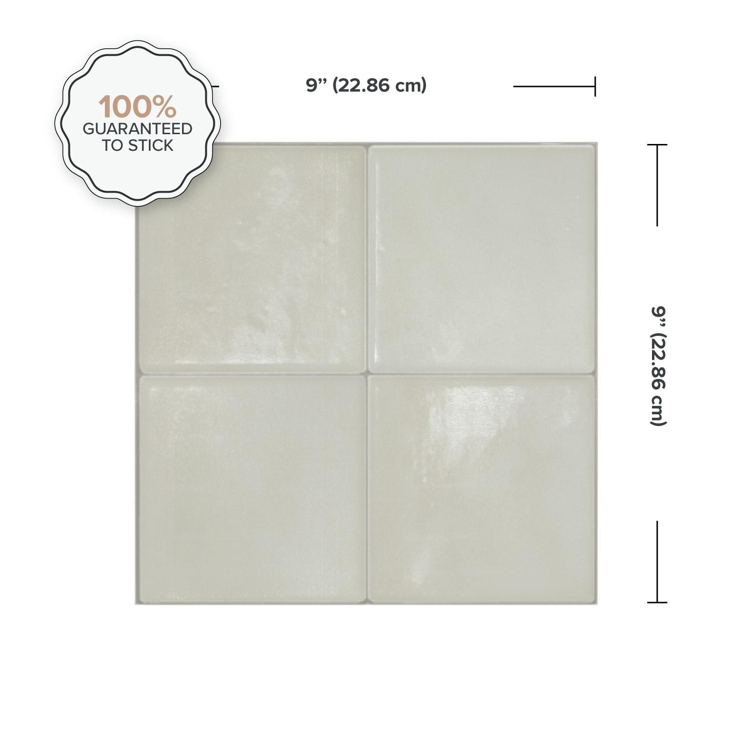 Peel and Stick Gel Backsplash Tile Zellige 9'' x 9'' (Set of 4)