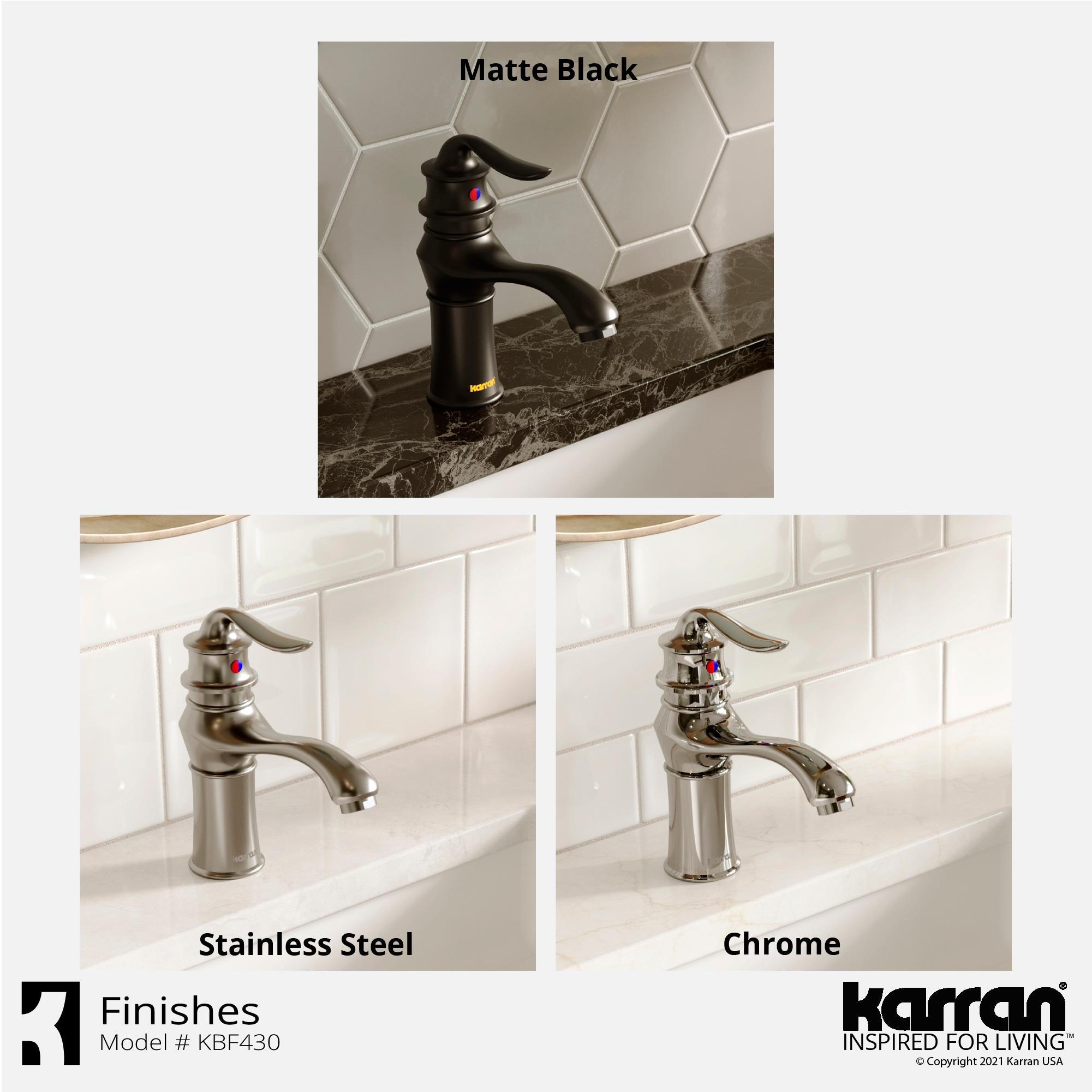 Karran Dartford Single Handle Single Hole Basin Bathroom Faucet With Matching Pop-up Drain