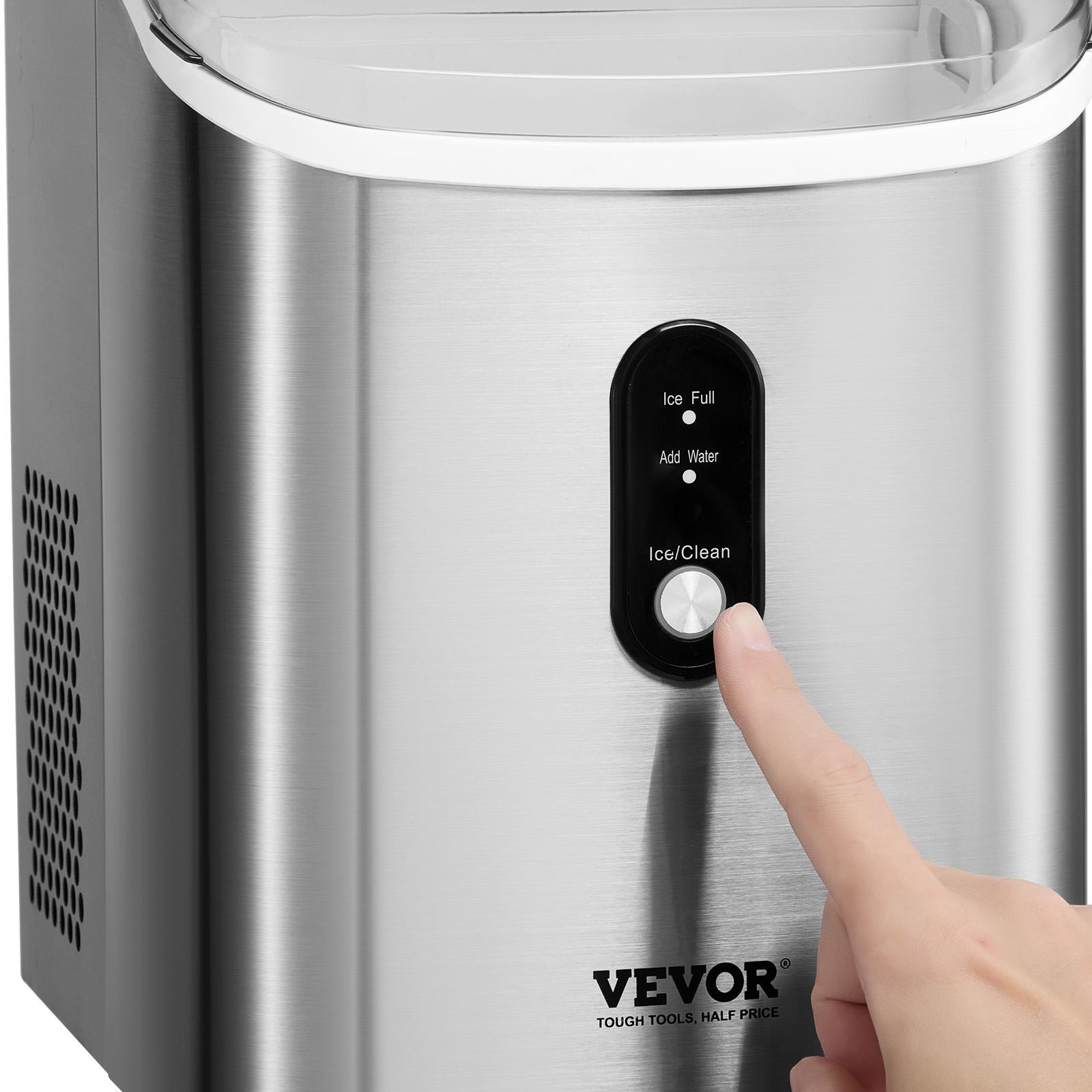 VEVOR Nugget Ice Maker, 37Lbs In 24 Hrs, Manual Auto Refill Self Cleaning Countertop Ice Maker Portable Nugget Ice Maker With Scoop And Basket