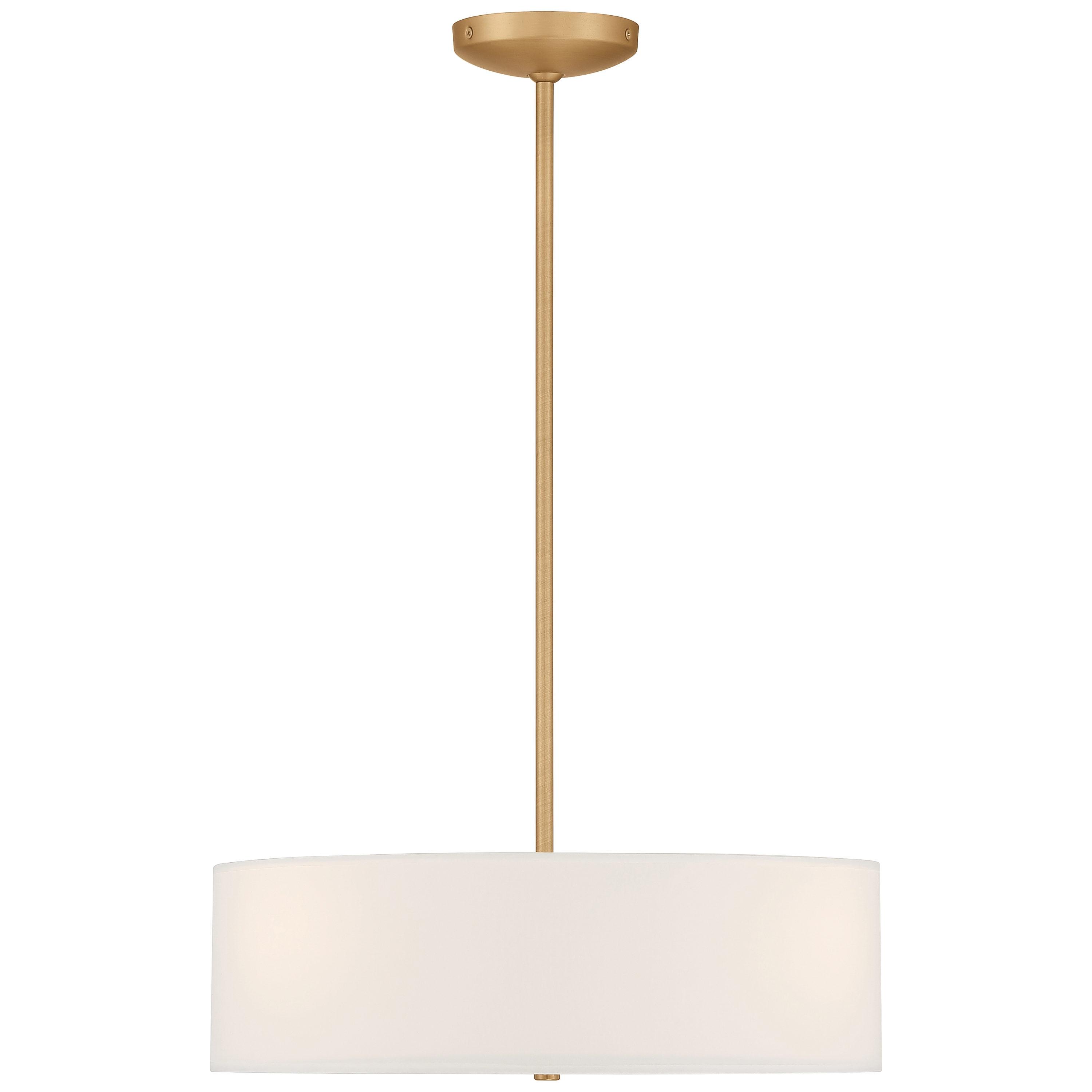 Access Lighting 64065LEDDLP-ABB-WH Mid Town LED Pendant Ceiling Light or Semi-Flush, Antique Brushed Brass