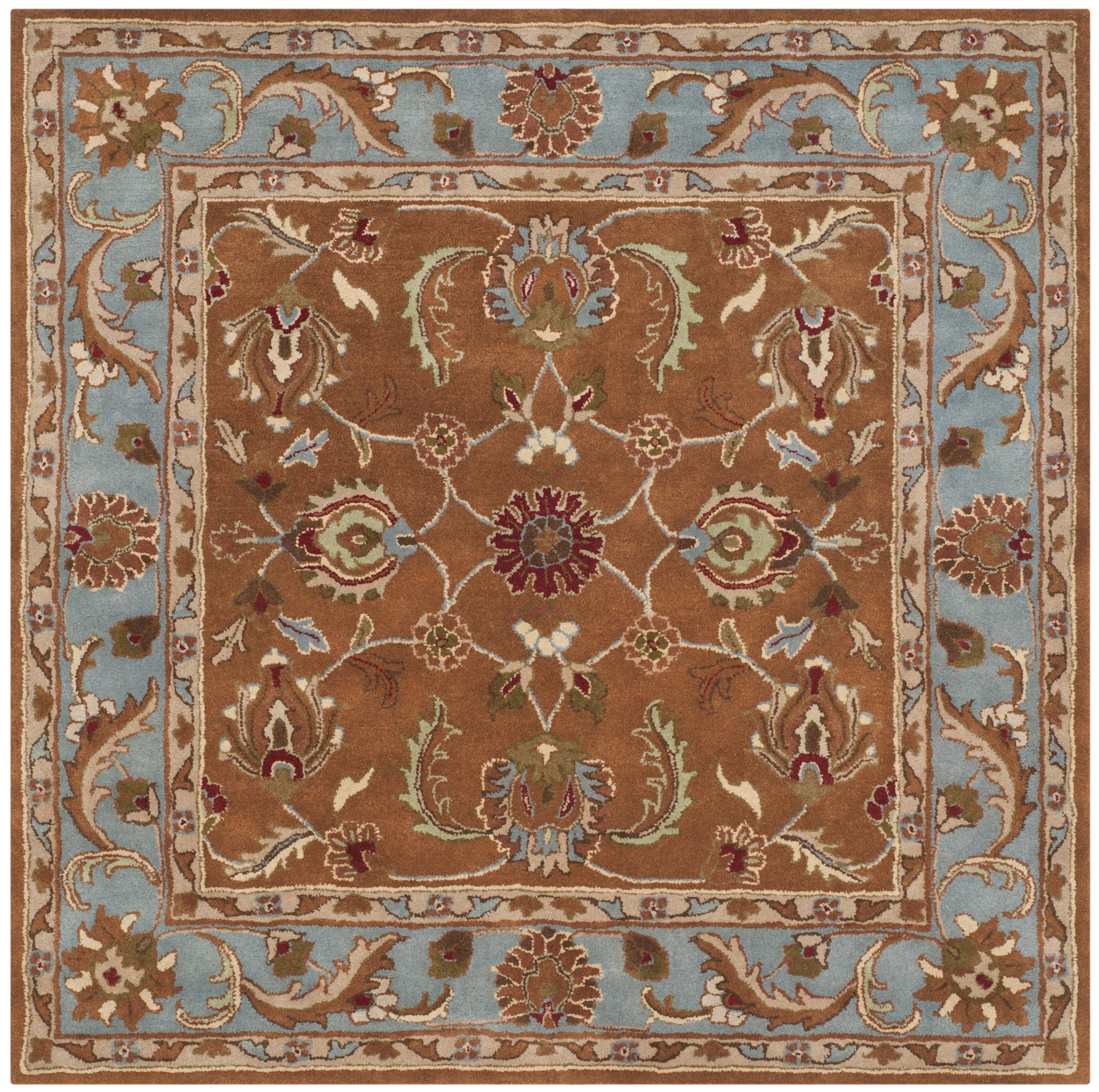 Heritage HG812 Hand Tufted Area Rug - Brown/Blue - 8'x8' - Safavieh.
