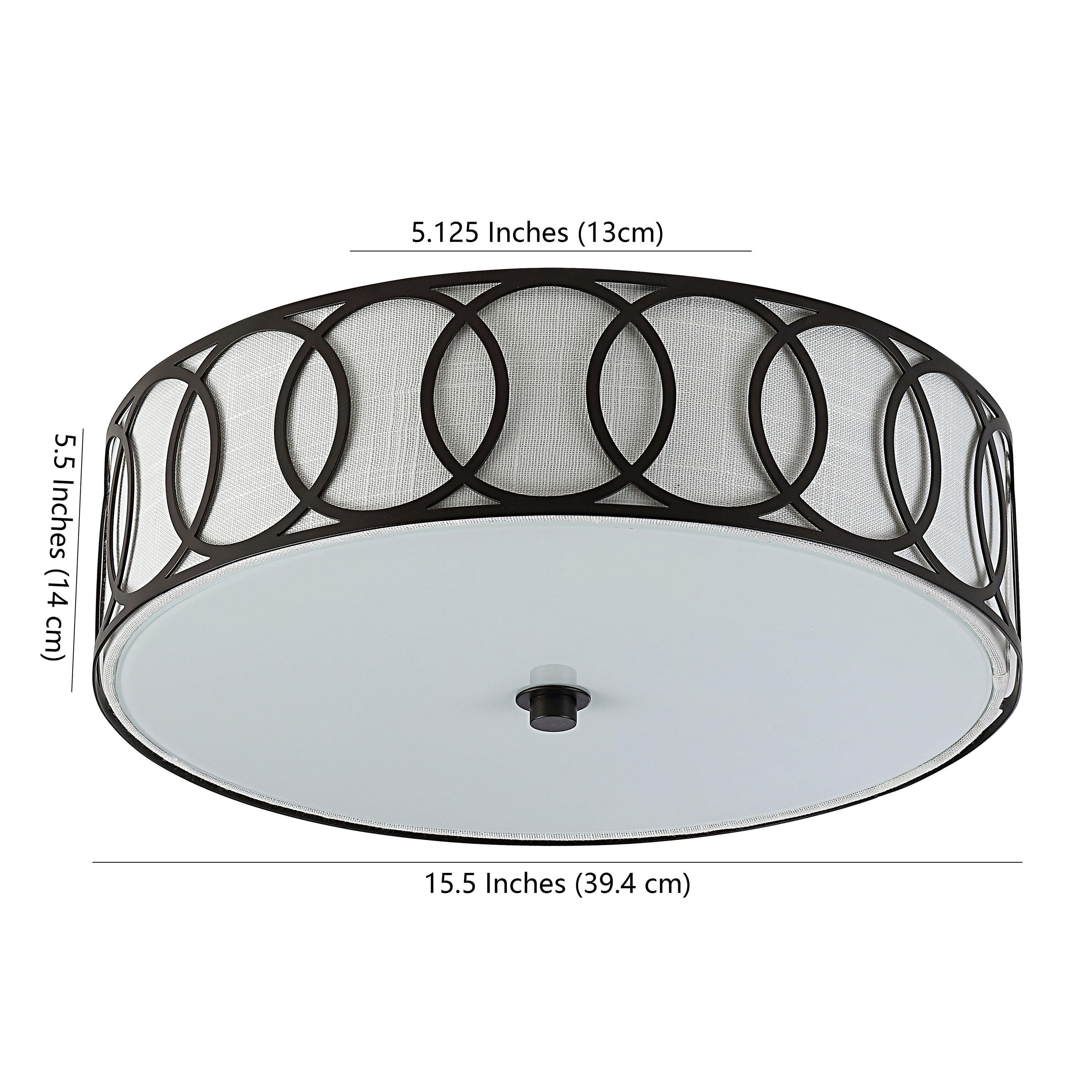 Aubrey 3-Light 15.5" Metal LED Flush Mount, Oil Rubbed Bronze