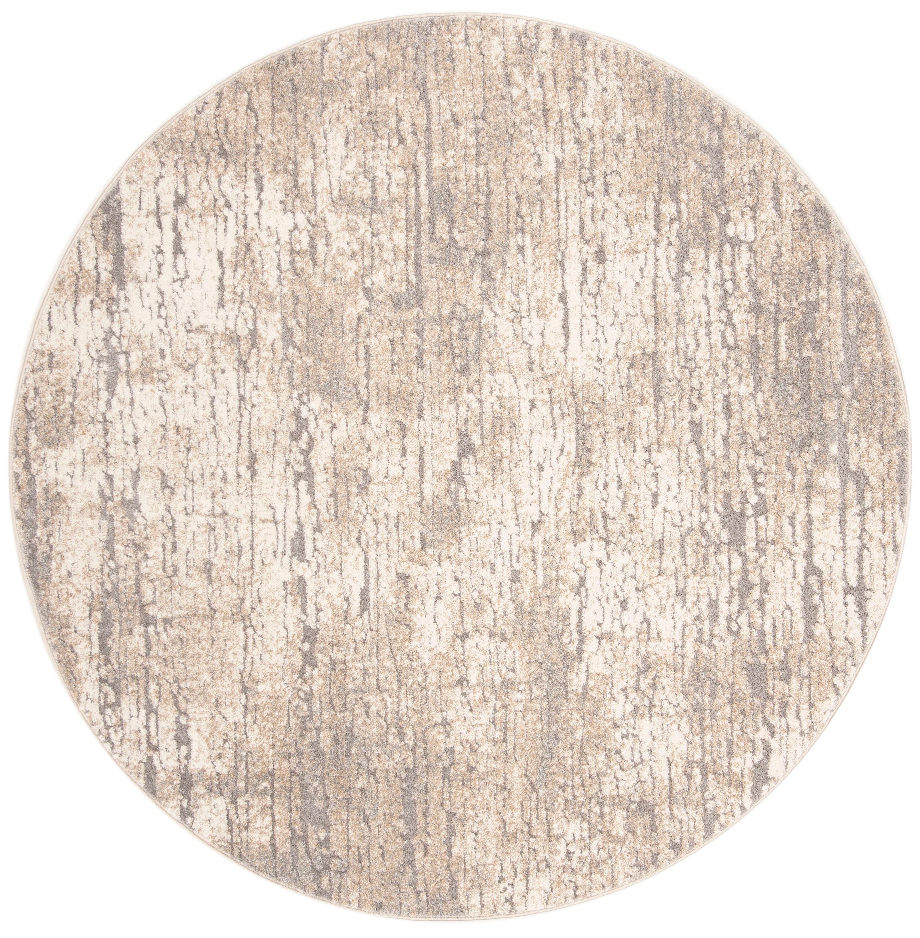Spirit 100 SPR126 Power Loomed Indoor Area Rug - Taupe/Ivory - 6'7" Round  - Safavieh