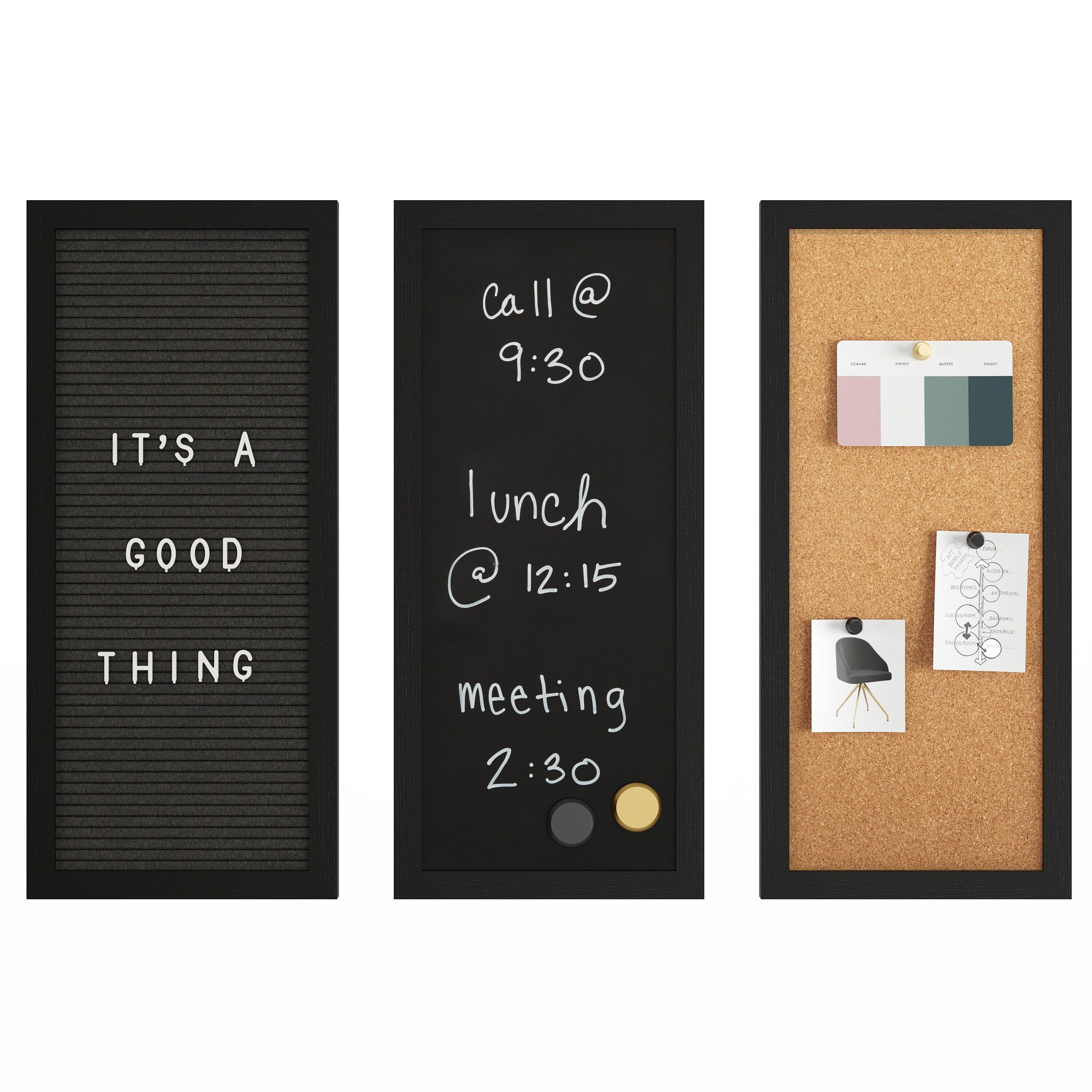 Martha Stewart Thomas Martha Stewart Cork Board, Chalk Board, Letter Board Set with Included Push Pins, Magnets, Liquid Chalk