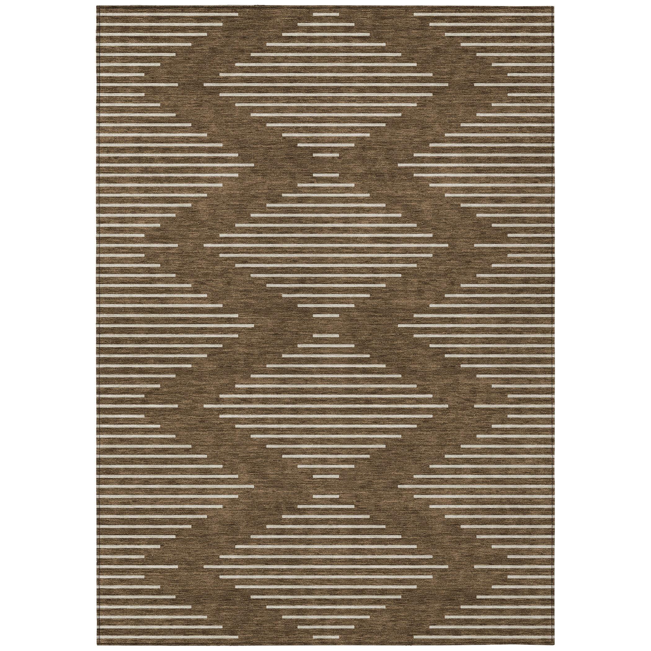 Addison Rugs Chantille Indoor/Outdoor Transitional Geometric Brown Washable Rectangle Rug, 2'6" x 3'10"