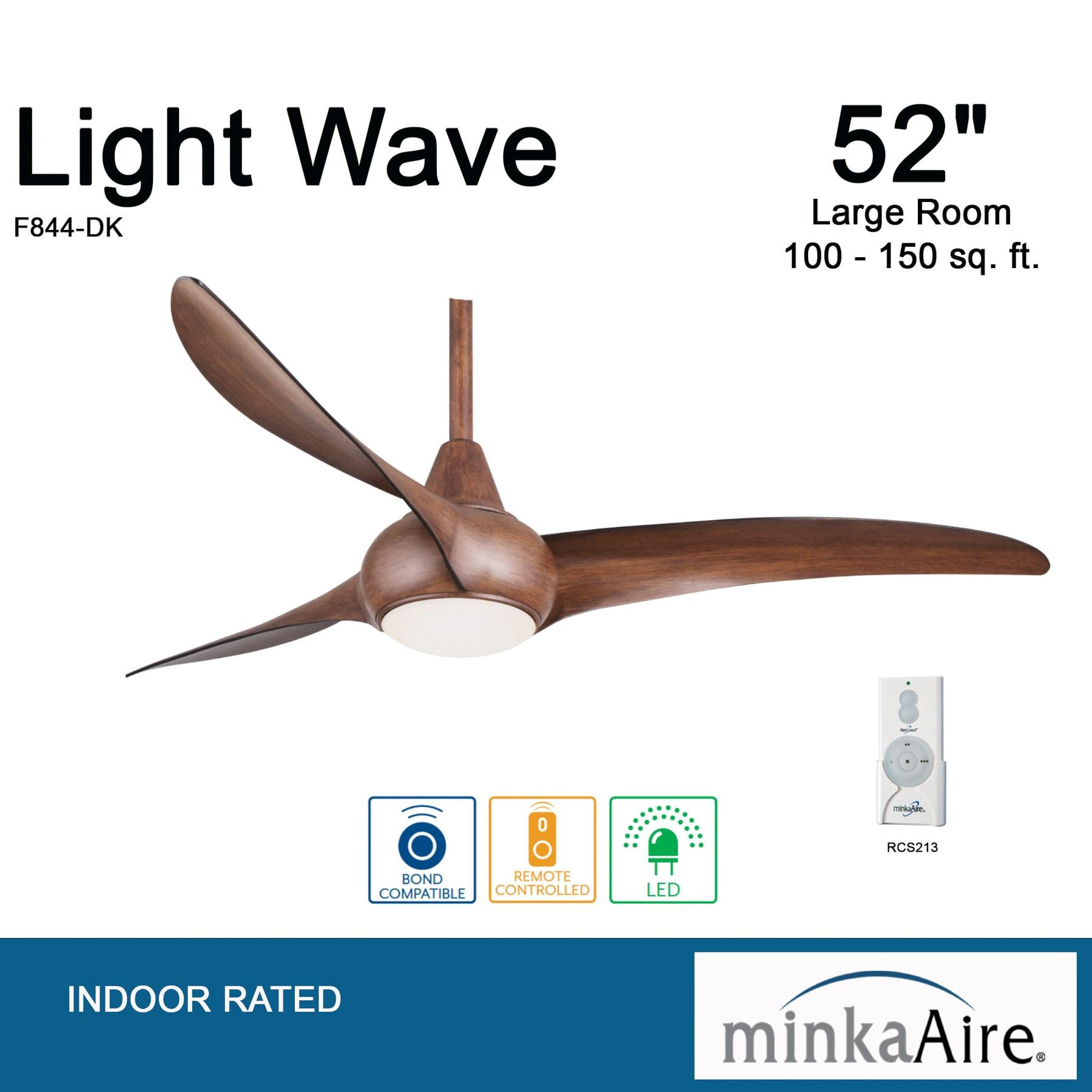 52" Wave 3 - Blade LED Propeller Ceiling Fan with Remote Control and Light Kit Included