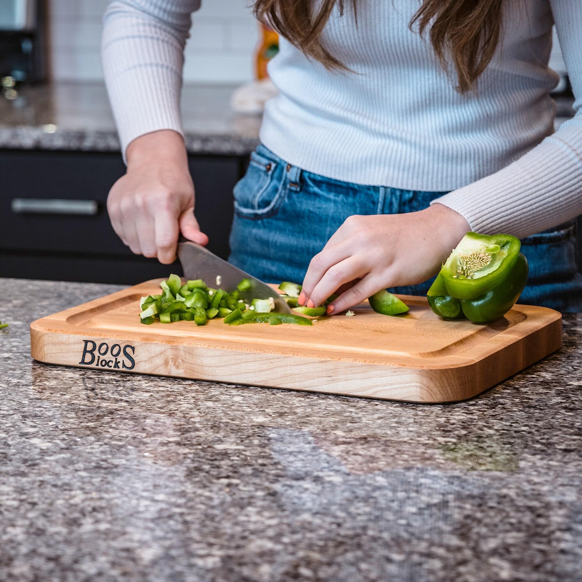 John Boos Boos Block Prestige Series Large Reversible Wood Cutting Board, 1.25-Inch Thickness, 22" x 16" x 1 1/4", Maple