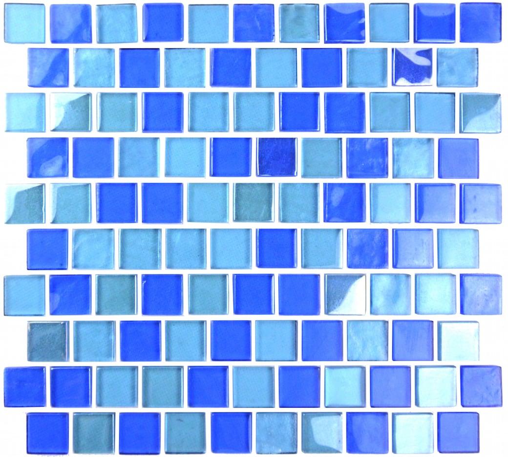 Landscape 1 in. x 1 in. Translucent Glass Plastic Face Mounted Brick Mosaic Designer Pool Tile