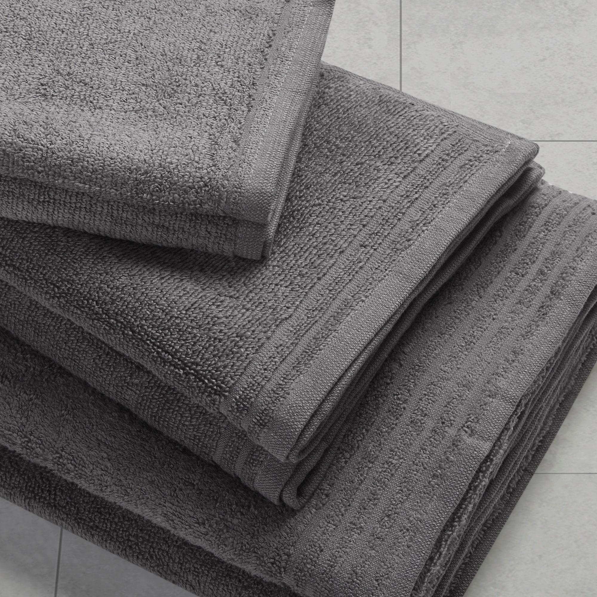 12pc Cotton Quick Dry Bath Towel Set Gray - 510 Design