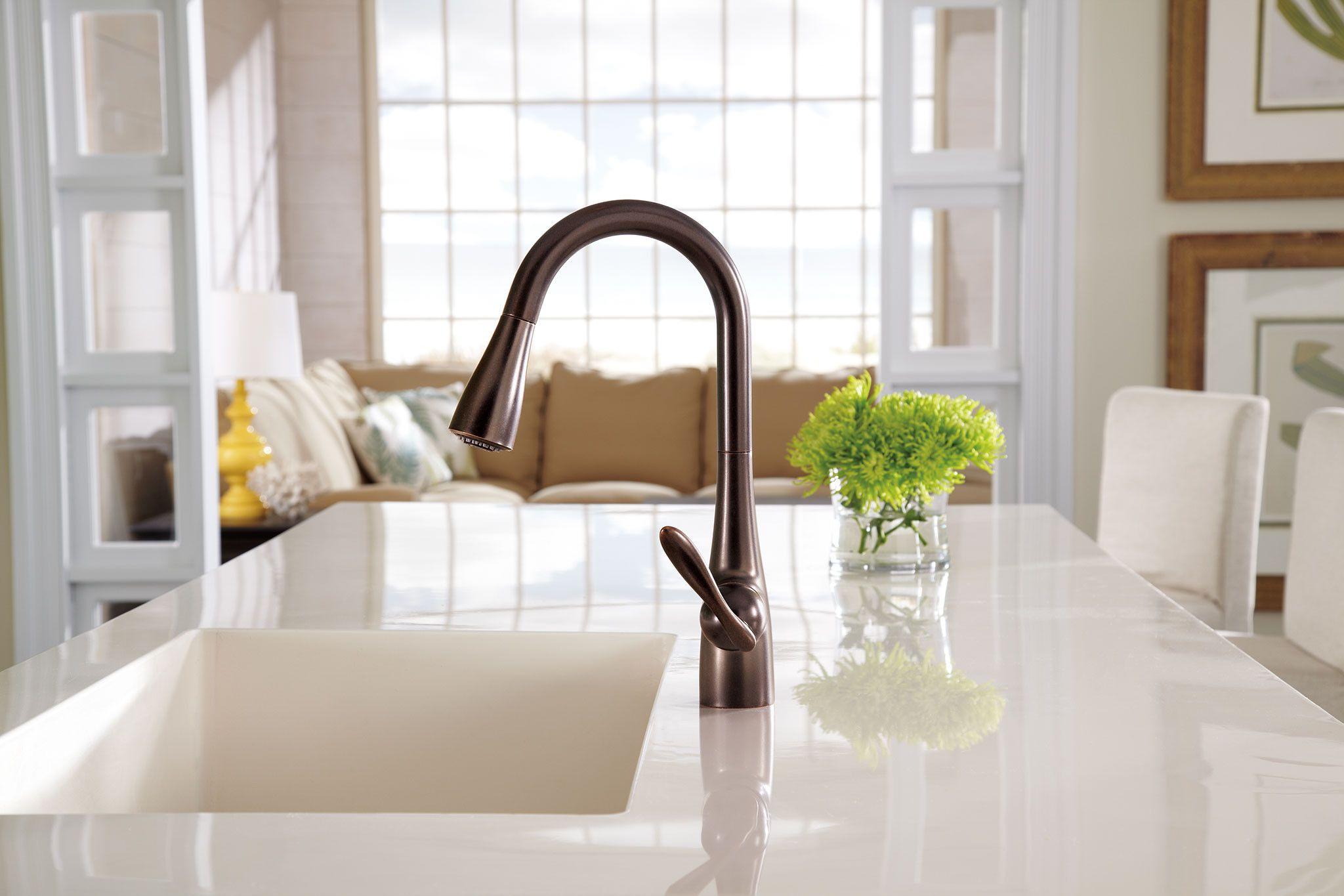 Moen Arbor One Handle High Arc Pulldown Bar Faucet with Reflex Technology