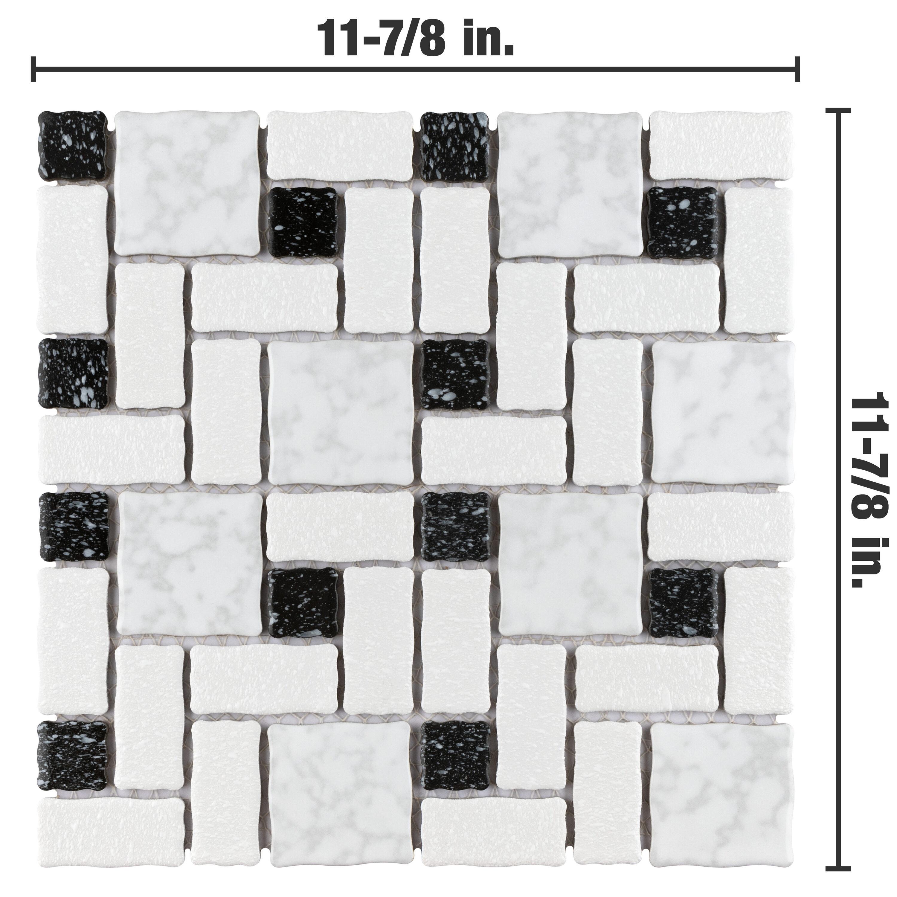 Academy Random Sized Straight Edge Porcelain Versailles Mosaic Wall & Floor Tile