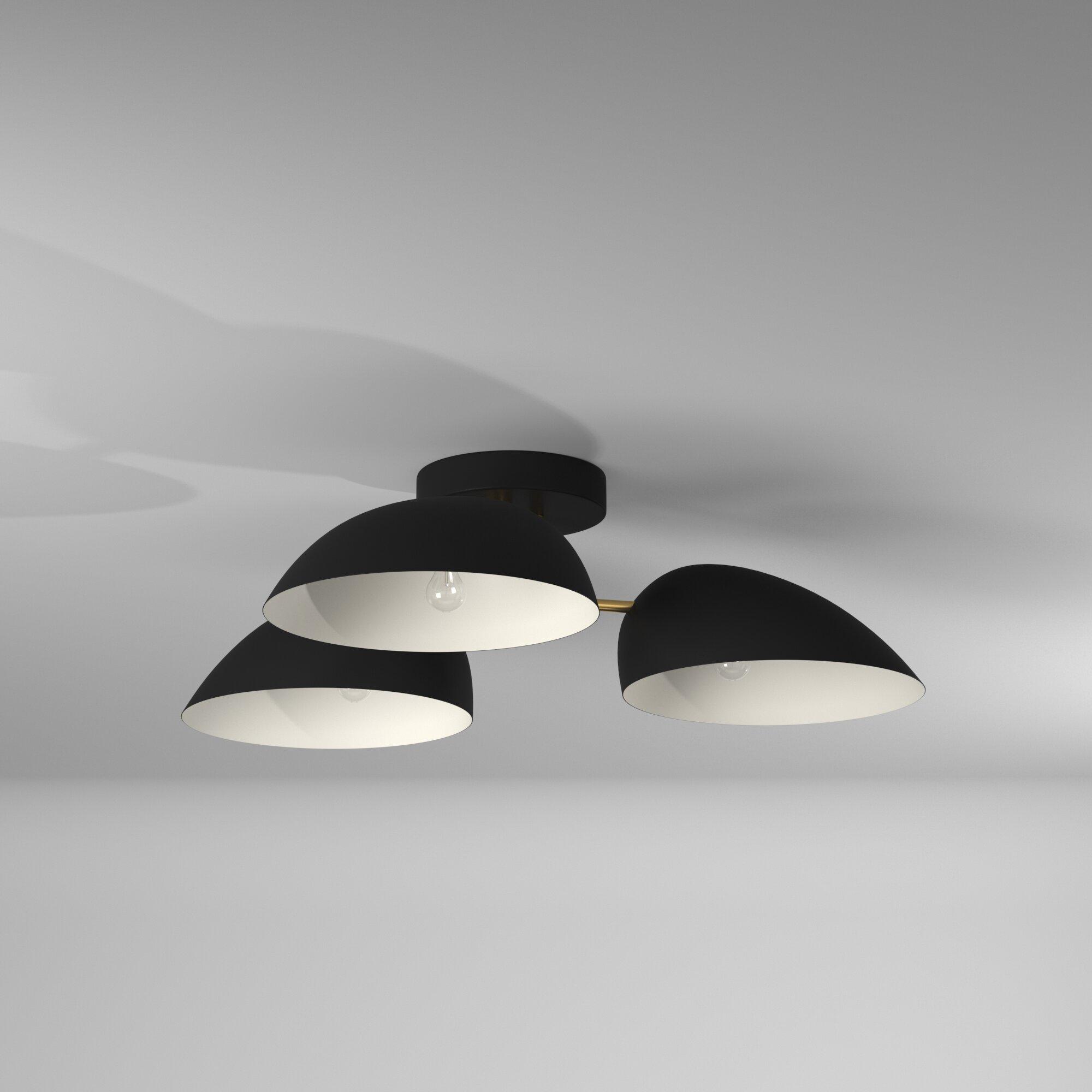 Midnight Black 3-Light Flush Mount Ceiling Fixture by Ellen DeGeneres