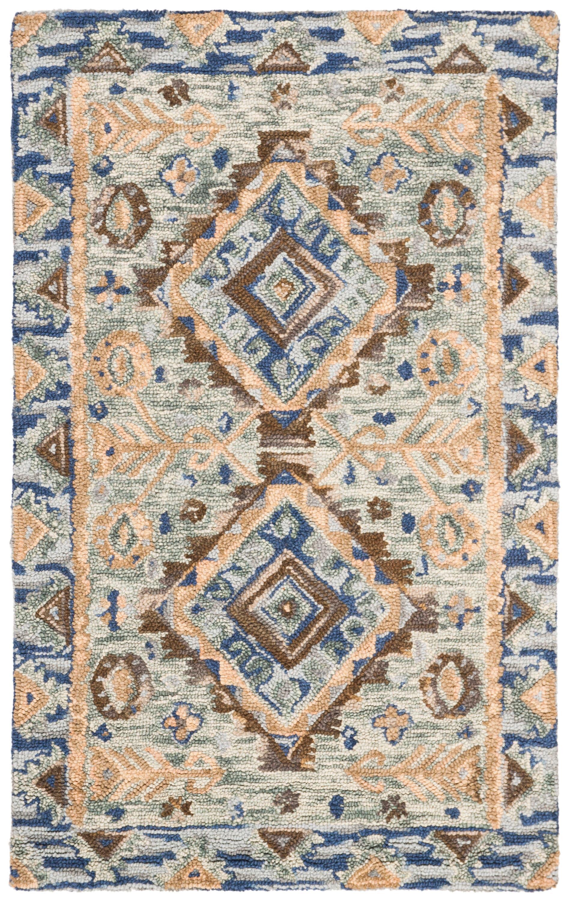 Aspen APN504 Hand Tufted Accent Rug - Blue/Beige - 3'x5' - Safavieh.