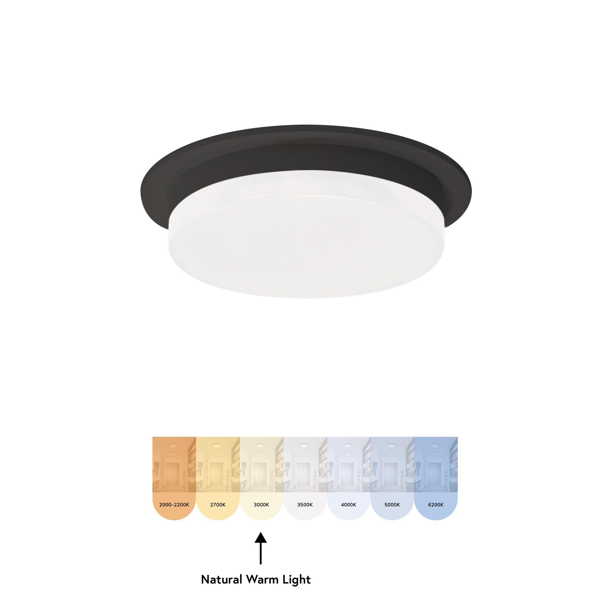 Stockton Slim Black Aluminum LED Drum Flush Mount