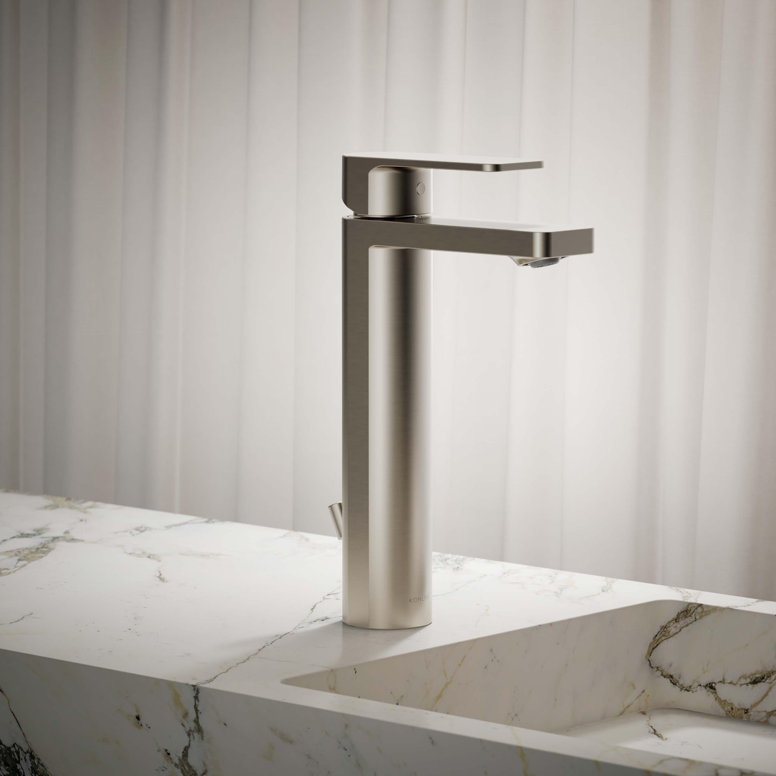 Parallel™ Tall Single-Handle Bathroom Sink Faucet, Single-Hole Faucet with Pop-Up Drain, 1.2 GPM