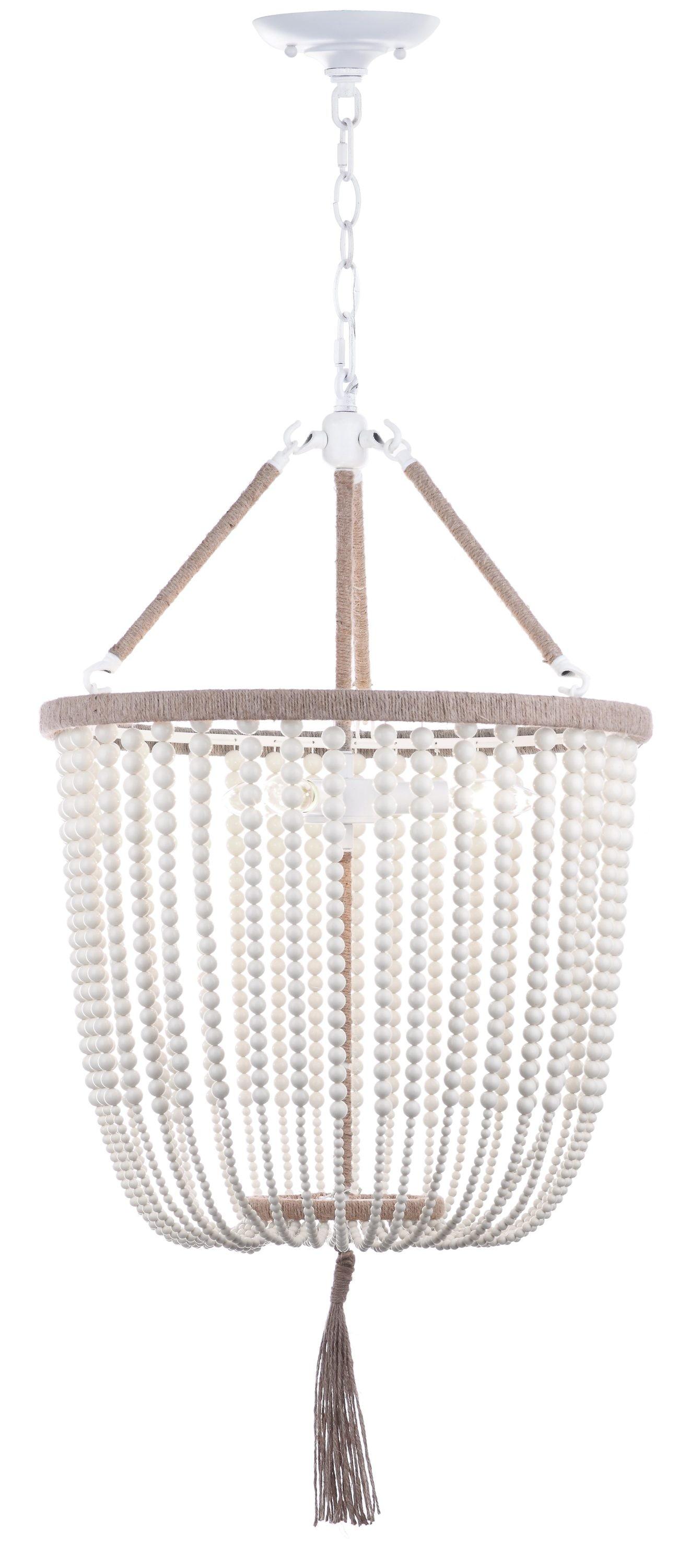 Angie Beads Pendant Lamp - LIT4476 - Cream - Safavieh