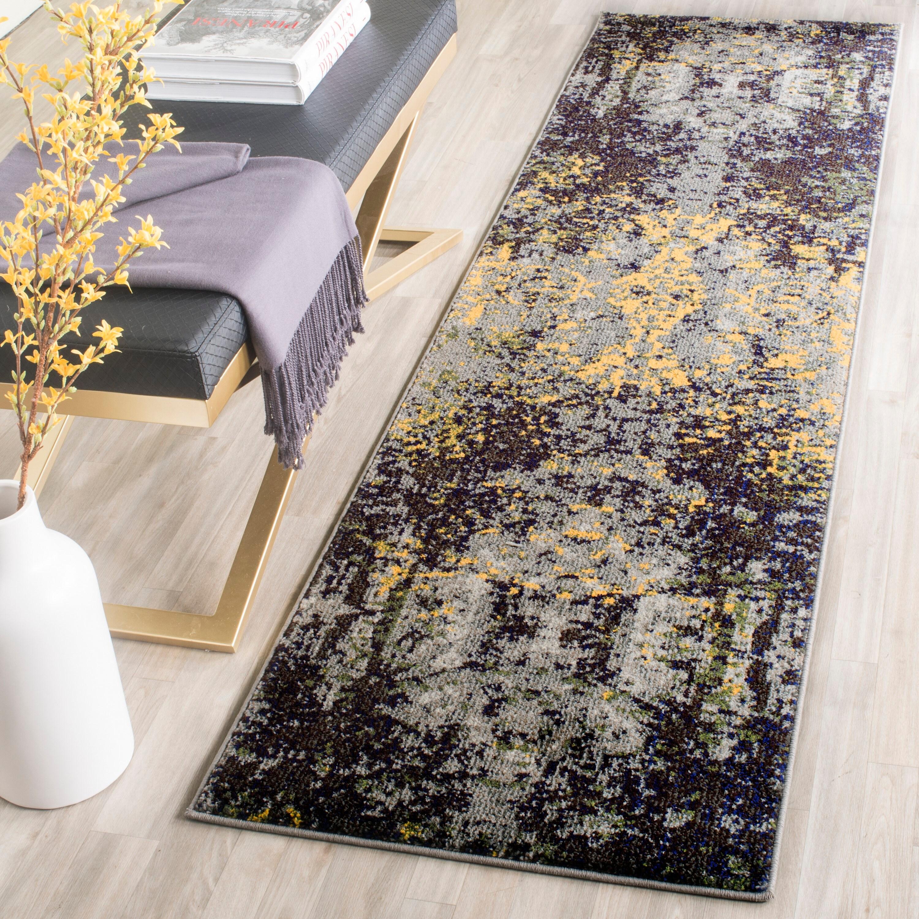 Monaco MNC223 Power Loomed Indoor Runner Rug - Grey/Multi - 2'2"x6' - Safavieh.