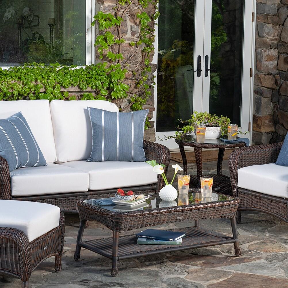 Tortuga Outdoor Lexington Brown Wicker Outdoor 6-Piece Patio Furniture Set with Cushions