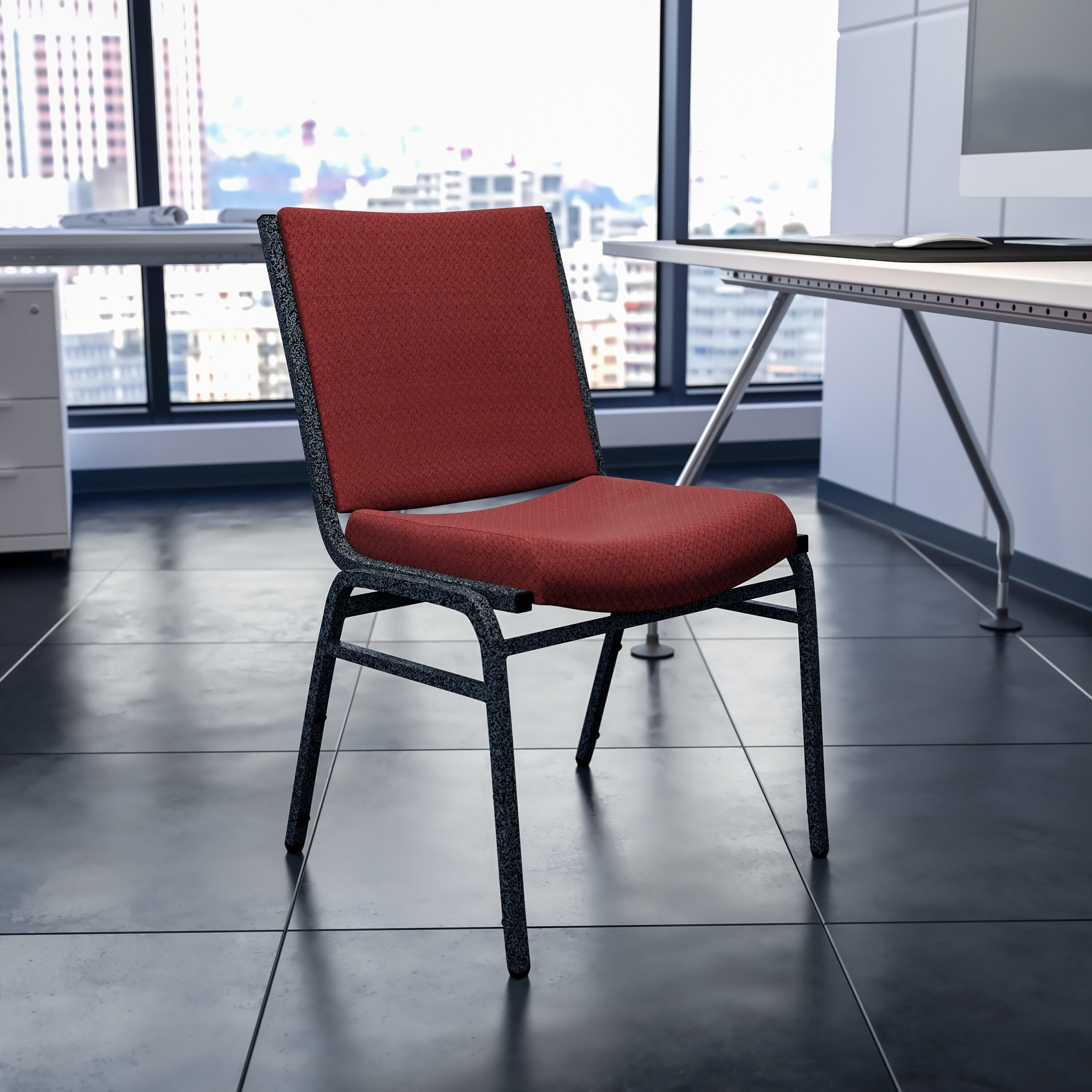 Flash Furniture HERCULES Series Heavy Duty Burgundy Patterned Fabric Stack Chair