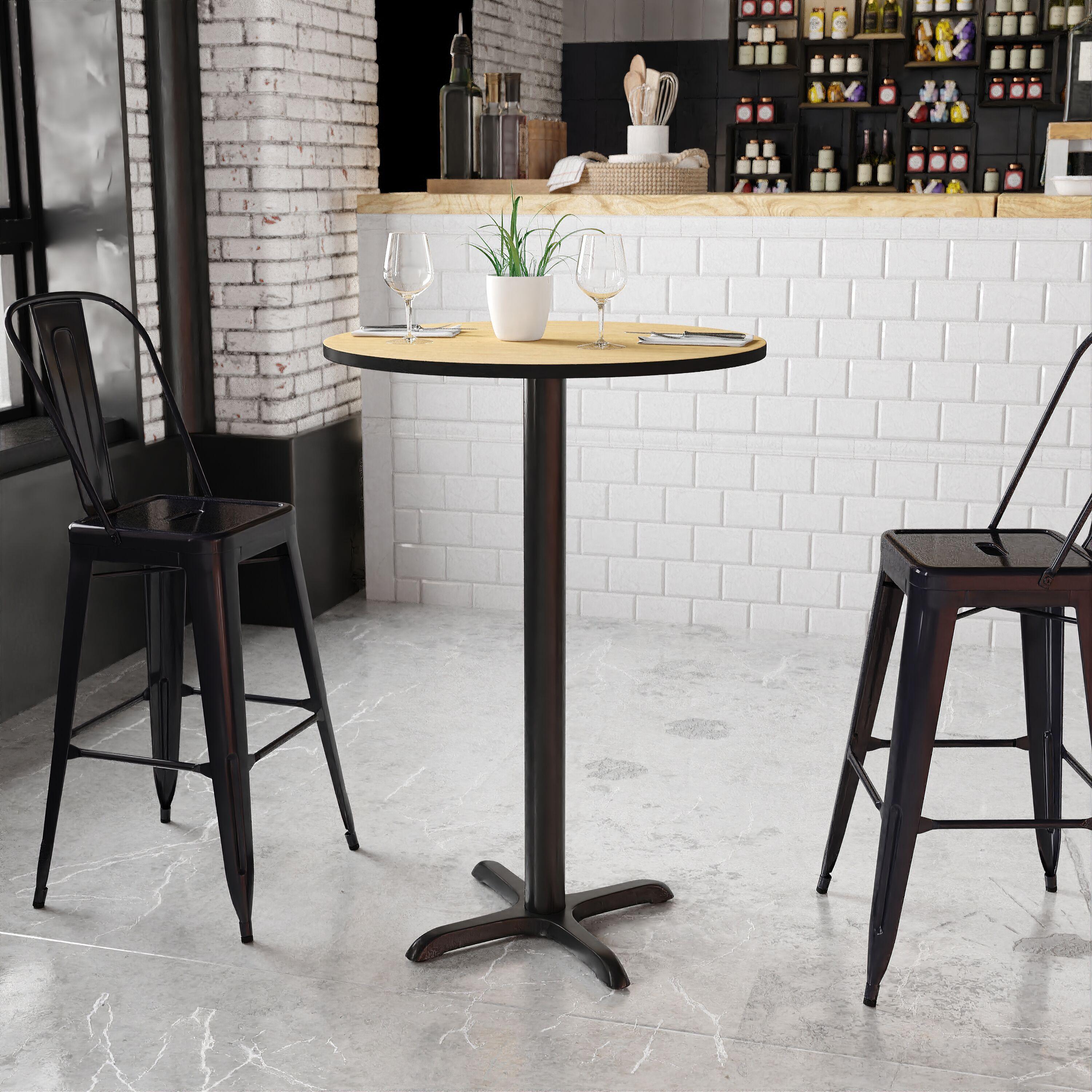 Flash Furniture Carrus Round Laminate Table Top with Height Table Base